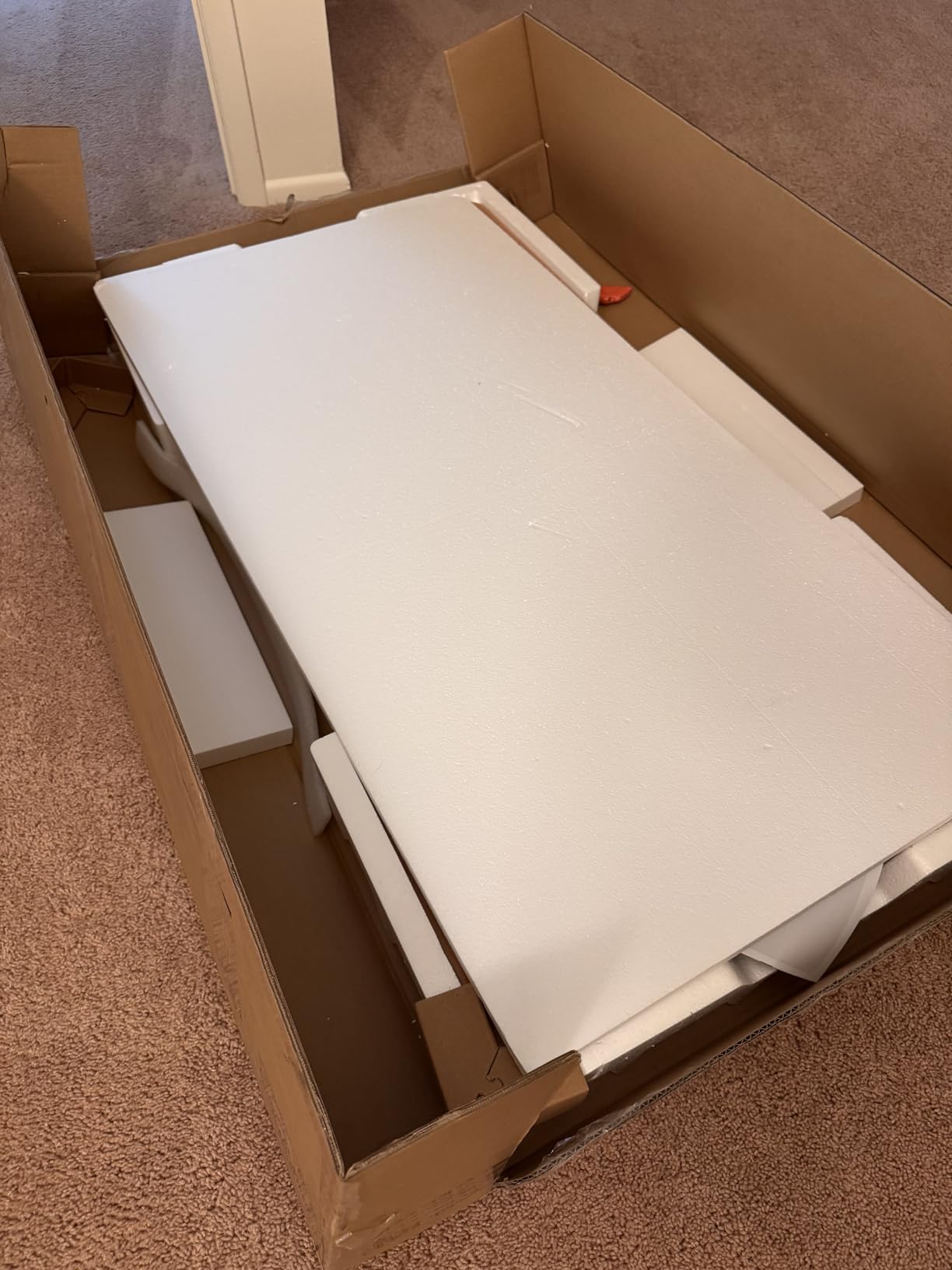 FLEXISPOT EN1 One-Piece Standing Desk, 48 x 24 Inches Electric Height Adjustable Desk for Home Office (White Frame + White Desktop) - Customer Photo 1