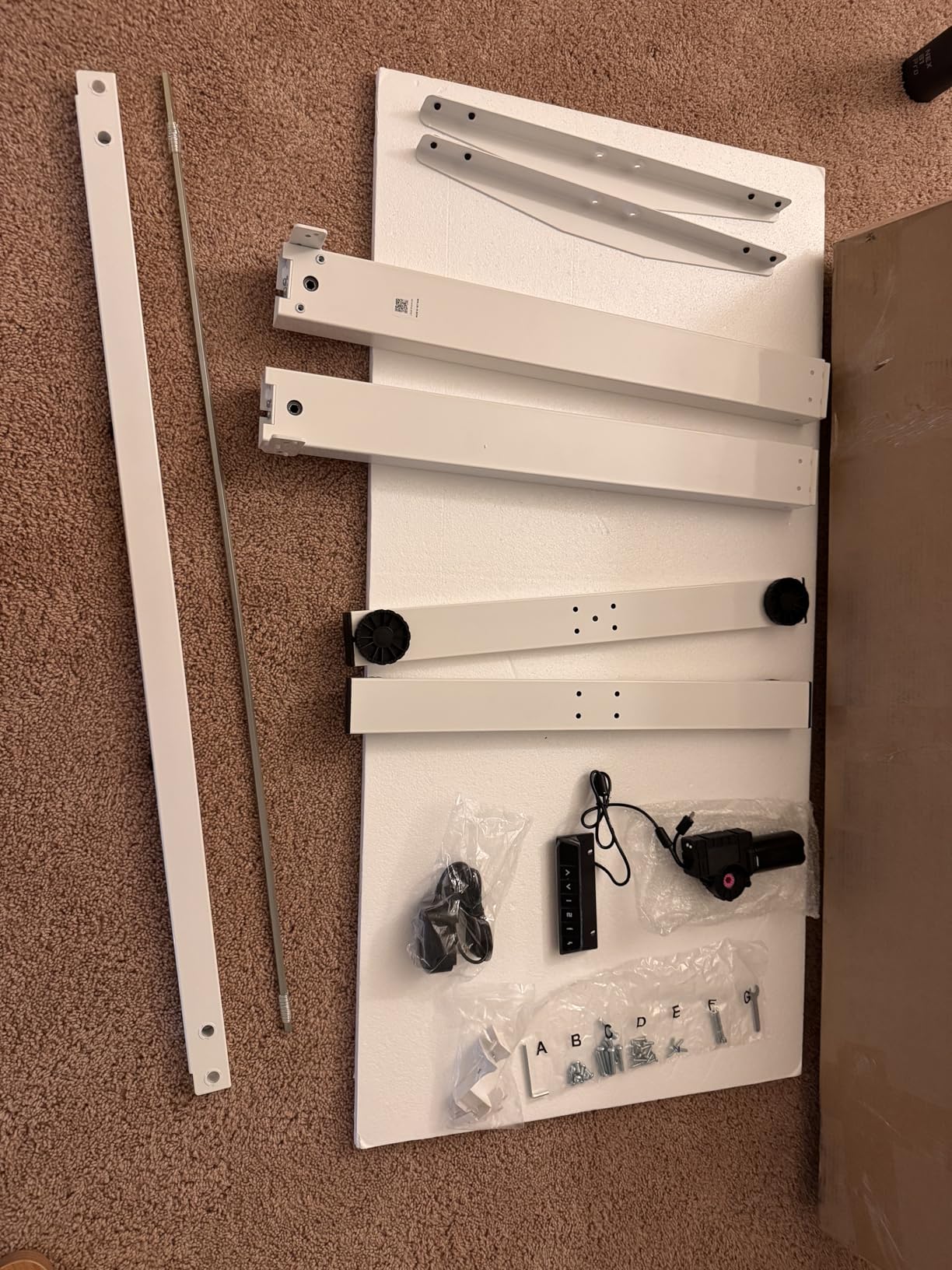 FLEXISPOT EN1 One-Piece Standing Desk, 48 x 24 Inches Electric Height Adjustable Desk for Home Office (White Frame + White Desktop) - Customer Photo 2