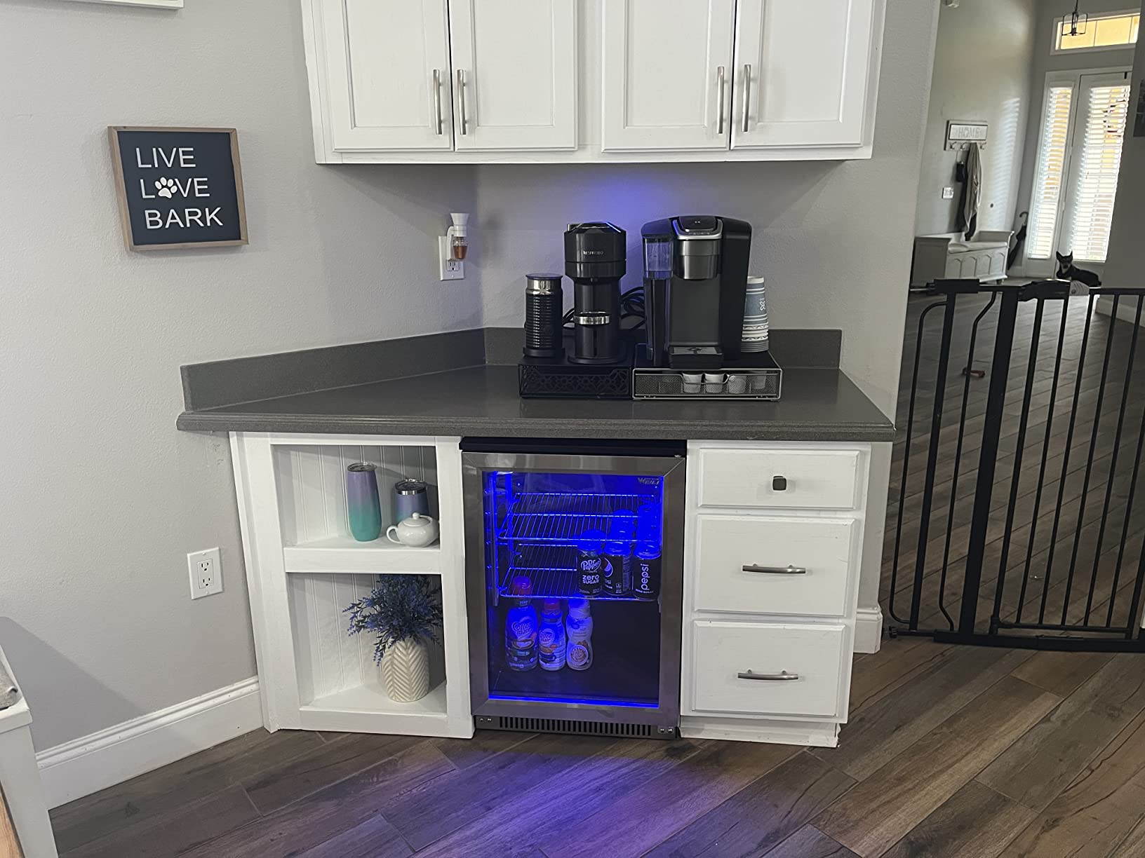 Weili 20 Inch Built in Beverage Refrigerator with Lock, Under Counter or Freestanding 120 Can Soda Beer Drink Cooler Fridge with Stainless Steel and Glass Door - Customer Photo 1