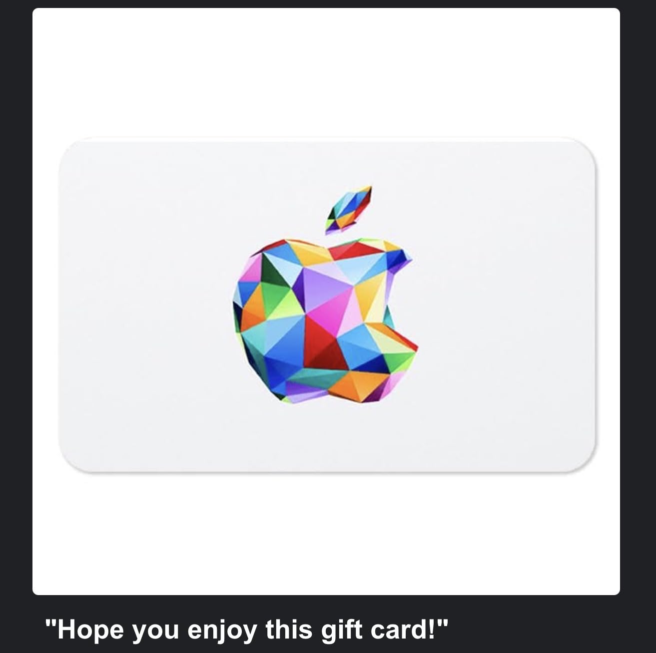 Apple Gift Card - App Store, iTunes, iPhone, iPad, AirPods, MacBook, accessories and more (eGift) - Customer Photo 1