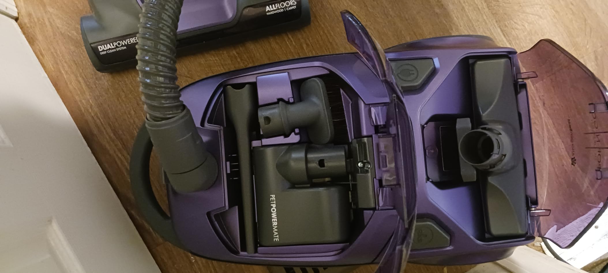 Kenmore 600 Series Pet Friendly Lightweight Bagged Canister Vacuum with Pet PowerMate, Pop-N-Go Brush, 2 Motors, HEPA Filter, Aluminum Telescoping Wand, Retractable Cord and 4 Cleaning Tools, Purple - Customer Photo 2