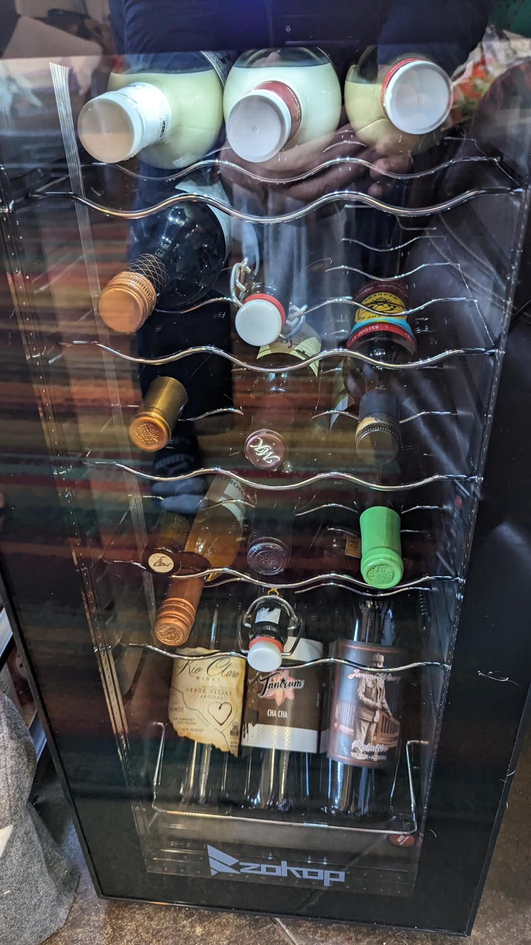 ROVSUN 18 Bottle Wine Fridge, Freestanding Compressor Wine Cooler Refrigerator, Beverage Wine Chiller with Digital Temperature Control & Double-layer Glass Door for Red White Wine, Champagne, Beer - Customer Photo 1