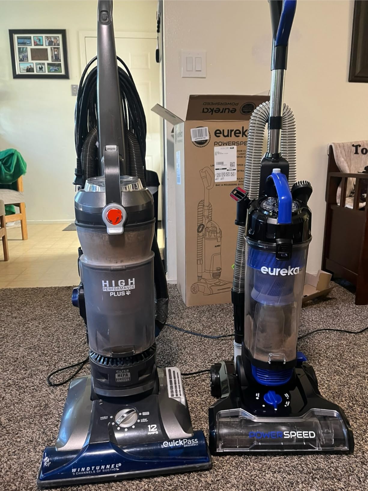 Eureka Lightweight Powerful Upright Vacuum Cleaner for Carpet and Hard Floor, PowerSpeed, New Model,Blue,black/New Model - Customer Photo 1