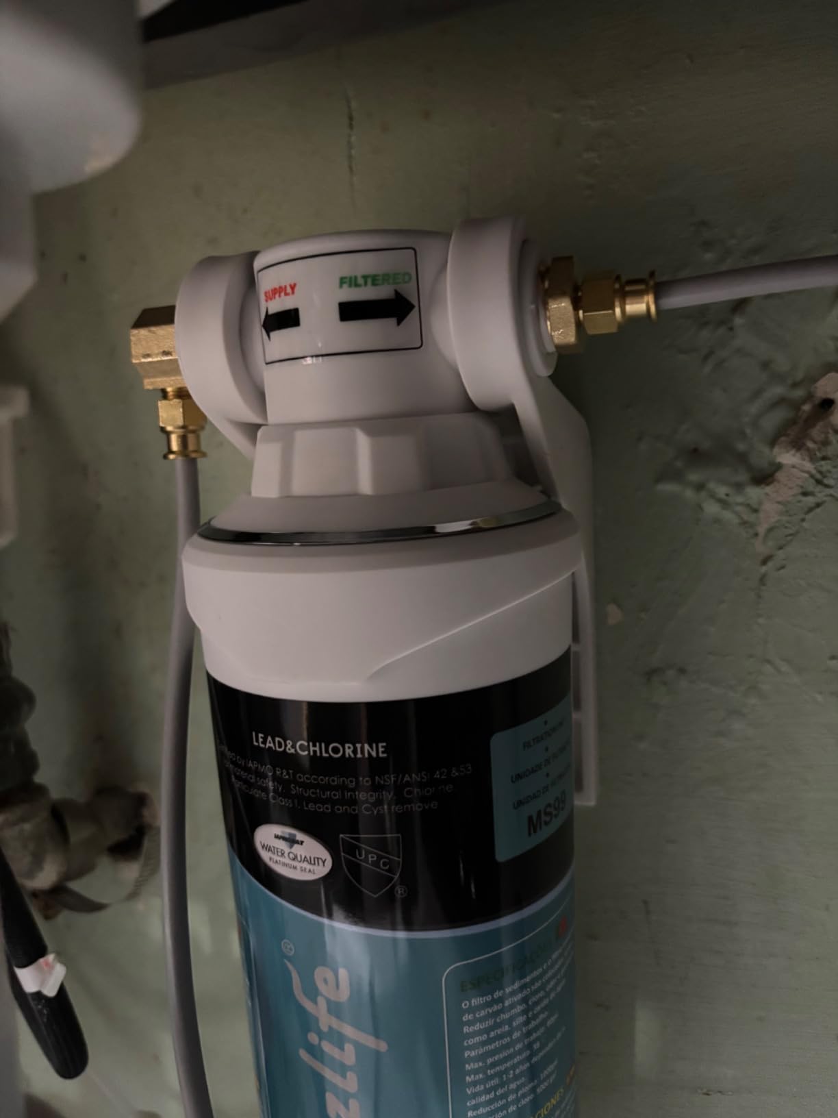 Frizzlife Inline Water Filter System for Fridge, Ice Maker, Under Sink, Certified 0.5 Micron Reduces Chlorine, Lead, Long Lasting, Compression Brass Fittings Fits for Copper Tubing, MS99 Customer Review Frizzlife Inline Water Filter System for Fridge, Ice Maker, Under Sink, Certified 0.5 Micron Reduces Chlorine, Lead, Long Lasting, Compression Brass Fittings Fits for Copper Tubing, MS99 - Customer Photo 5