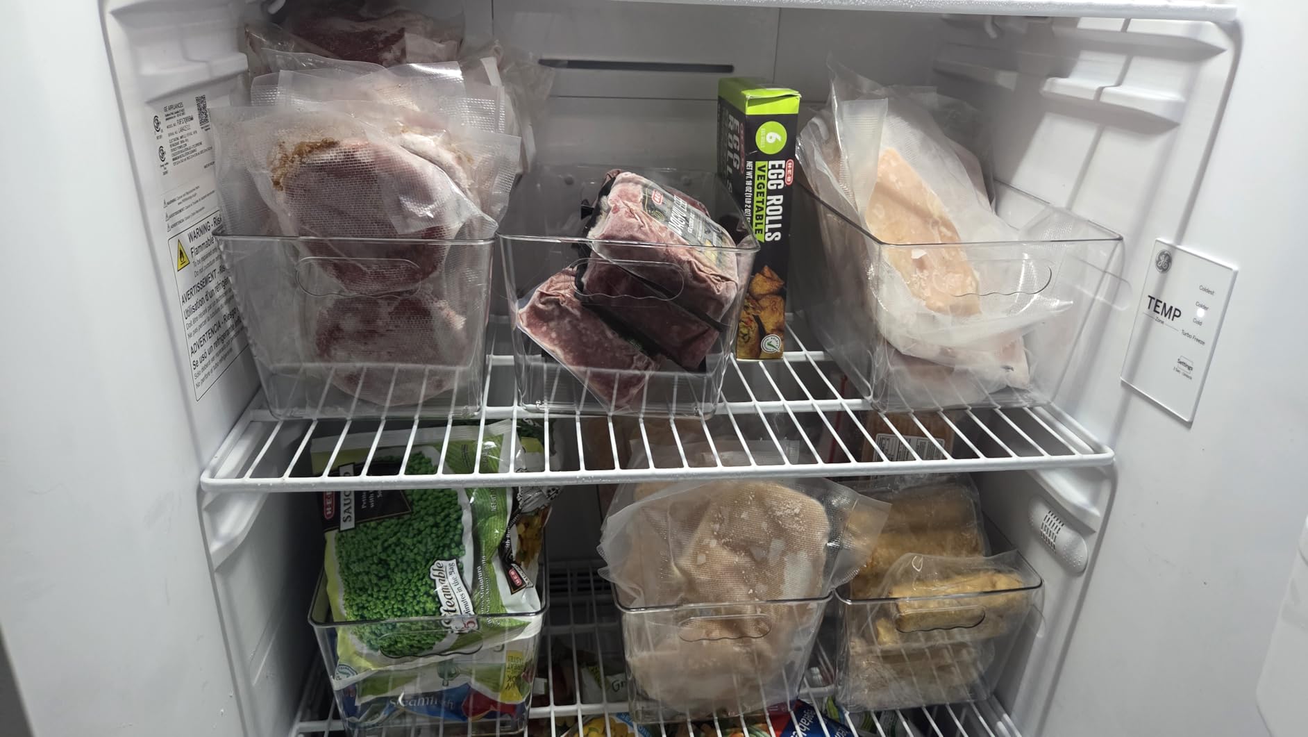 YIHONG 6 Pack Clear Pantry Organizer Bins, Plastic Containers with Handle for Kitchen,Freezer,Cabinet,Closet,Bathroom Under Sink Storage - Customer Photo 1