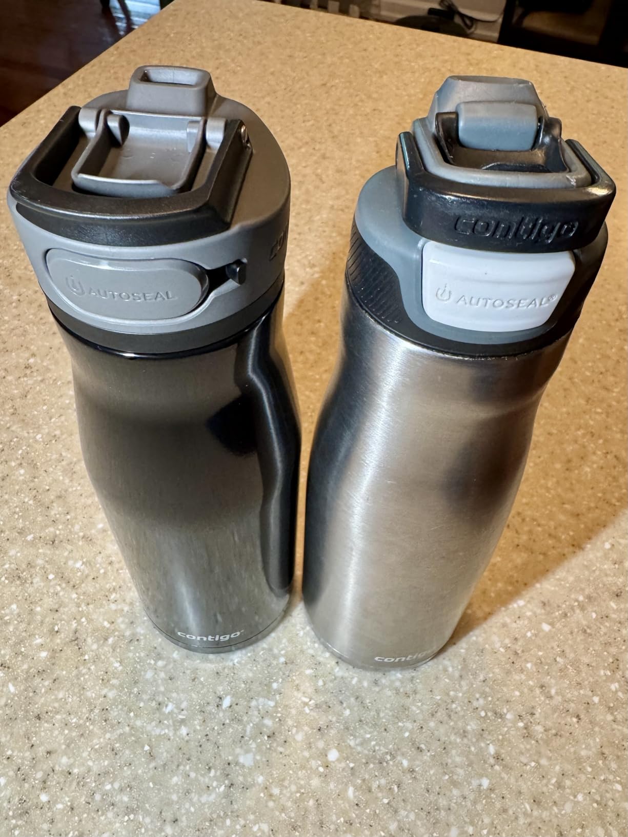 Contigo Cortland Chill 2.0 Vacuum-Insulated Stainless Steel Water Bottle, Spill-Proof Sip Technology, Interchangeable Lid, 24oz, Steel/Licorice, Perfect for Fitness Travel Everyday Use - Customer Photo 2