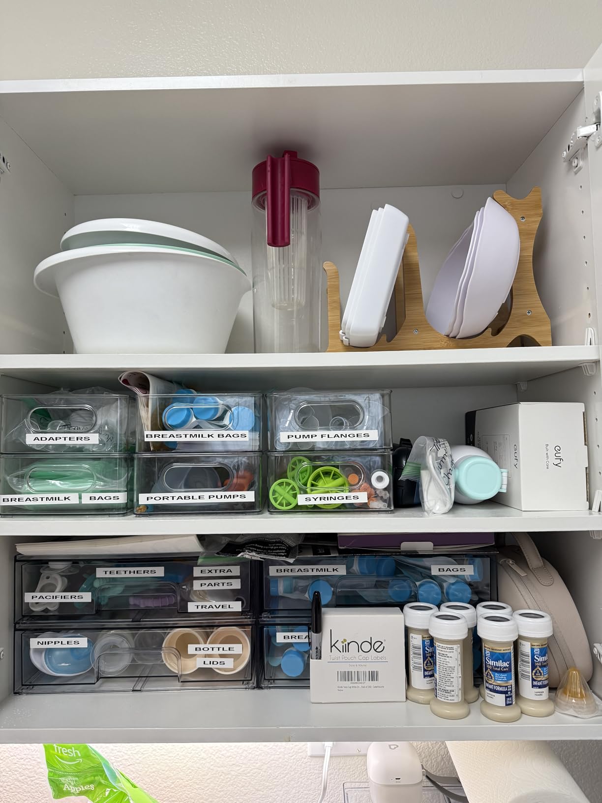 Stackable Refrigerator Organizer Bins, 6 Pack Clear Kitchen Organizer Container Bins with Handles and 20 PCS Plastic Bags for Pantry, Cabinets, Shelves, Drawer, Freezer - Food Safe, BPA Free 10