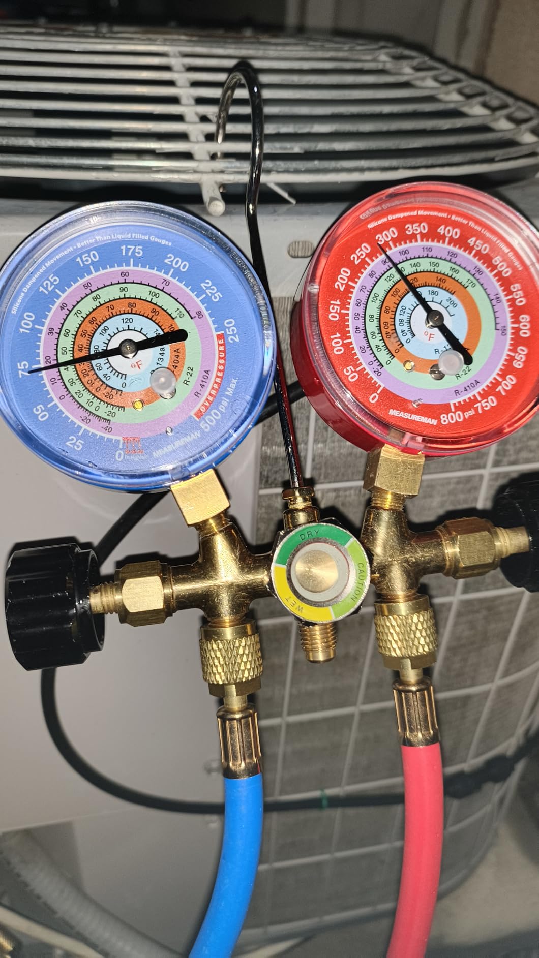 Measureman Refrigeration Pressure Gauge Kit, 3-1/8