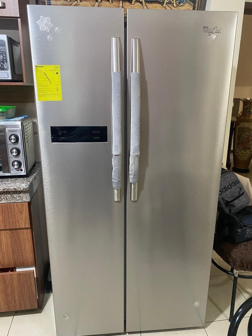 Refrigerator Door Handle Covers, Set of 5, Keep Your Kitchen Appliance Clean from Smudges, Drips, Food Stains, Oil, Handmade Decor Protector for Fridge, Ovens, Dishwashers (Grey) - Customer Photo 1