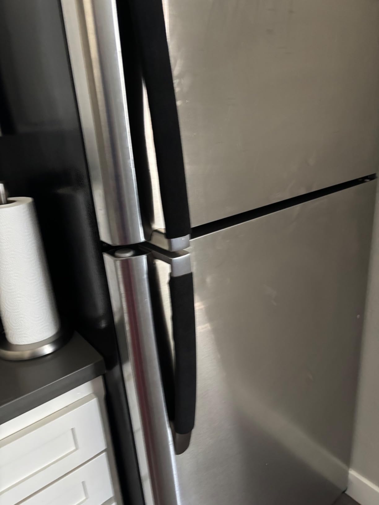 Refrigerator Door Handle Covers, Set of 5, Keep Your Kitchen Appliance Clean from Smudges, Drips, Food Stains, Oil, Handmade Decor Protector for Fridge, Ovens, Dishwashers (Grey) - Customer Photo 2