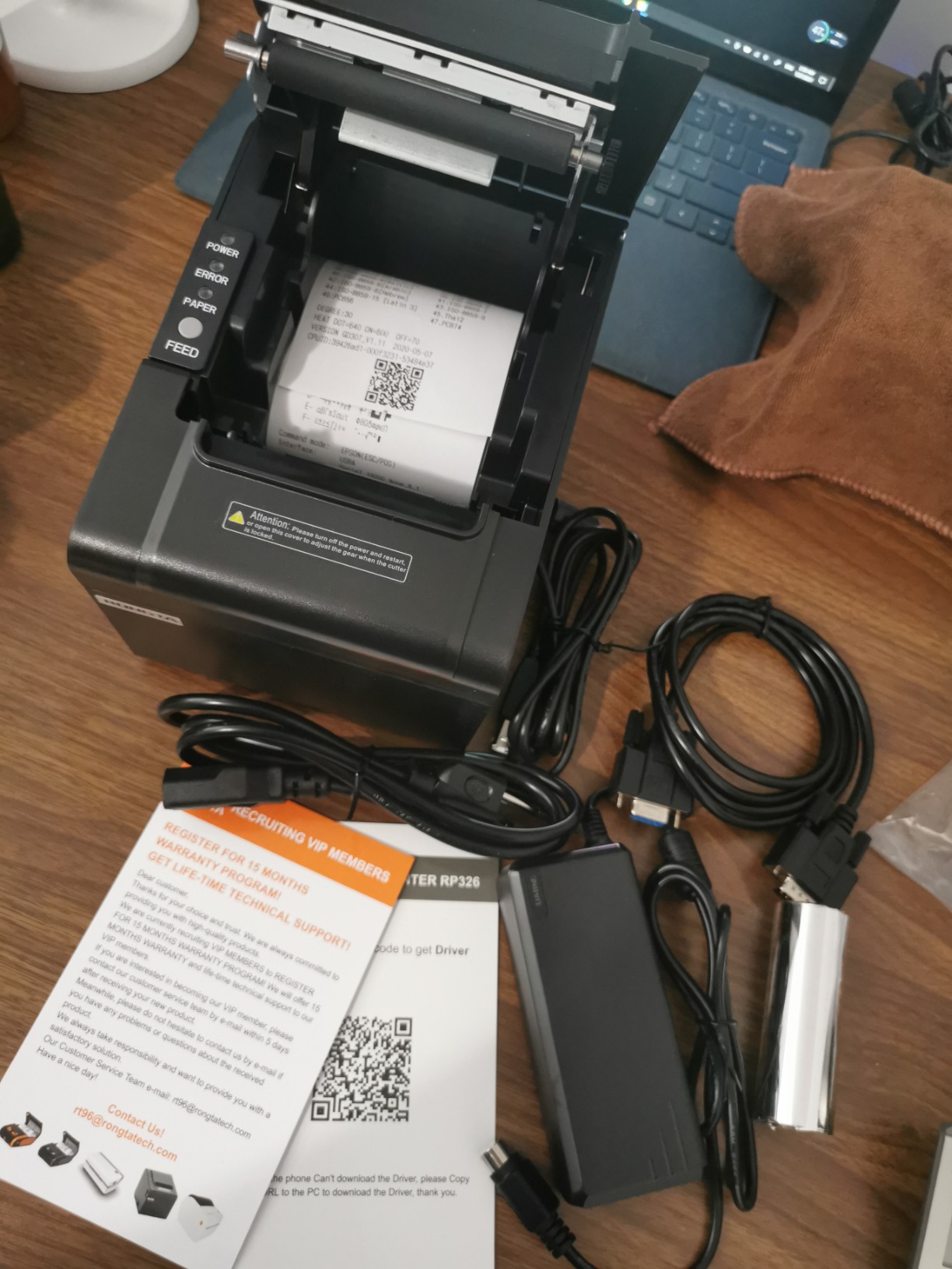 Rongta POS Printer, 80mm USB Thermal Receipt Printer, Restaurant Kitchen Printer with Auto Cutter Support Cash Drawer,USB Serial Ethernet Interface for Windows/Mac/Linux,Do Not Square (RP326) - Customer Photo 2