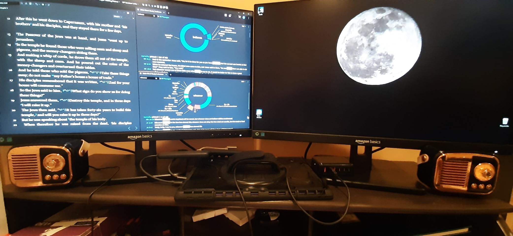 Amazon Basics 24-inch IPS Monitor 75 Hz Powered with AOC Technology FHD 1080P HDMI, Display Port and VGA Input VESA Compatible Built-in Speakers for Office and Home, Black - Customer Photo 1