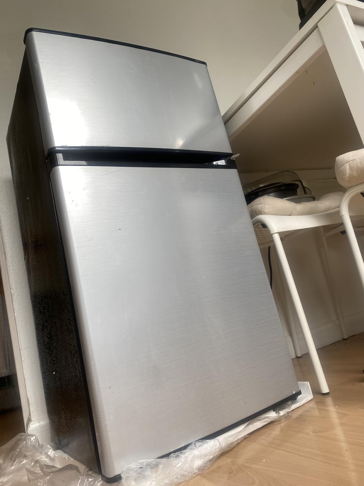 Mini Fridge With Freezer,3.2 Cu.Ft Compact Refrigerator,Mini Refrigerator With 2 Doors For Bedroom,Office,Kitchen,Apartment,Dorm(sliver) - Customer Photo 1