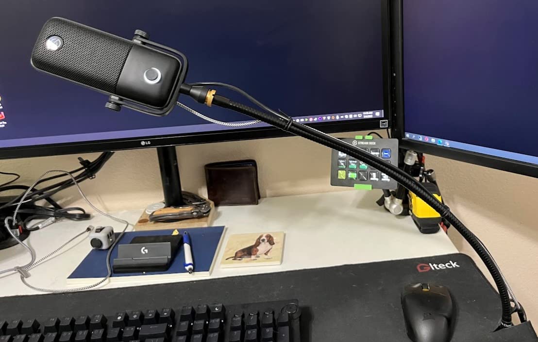 ZealSound Microphone Arm Stand,19 Inch Long Universal Gooseneck Desktop Mic Stand with 3/8