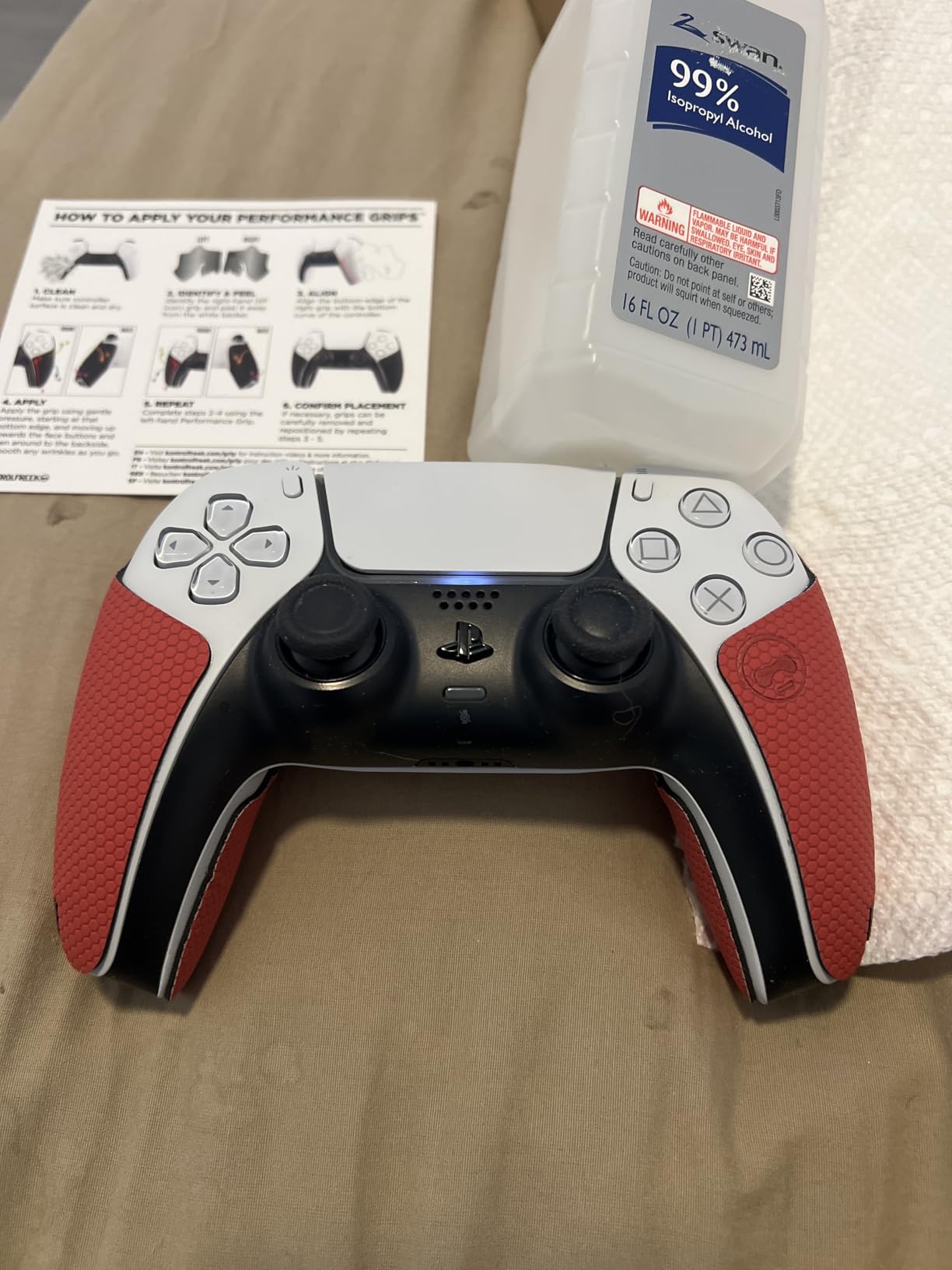 KontrolFreek Performance Grips for PlayStation 5 (PS5) Controller (Inferno Red) - Customer Photo 1