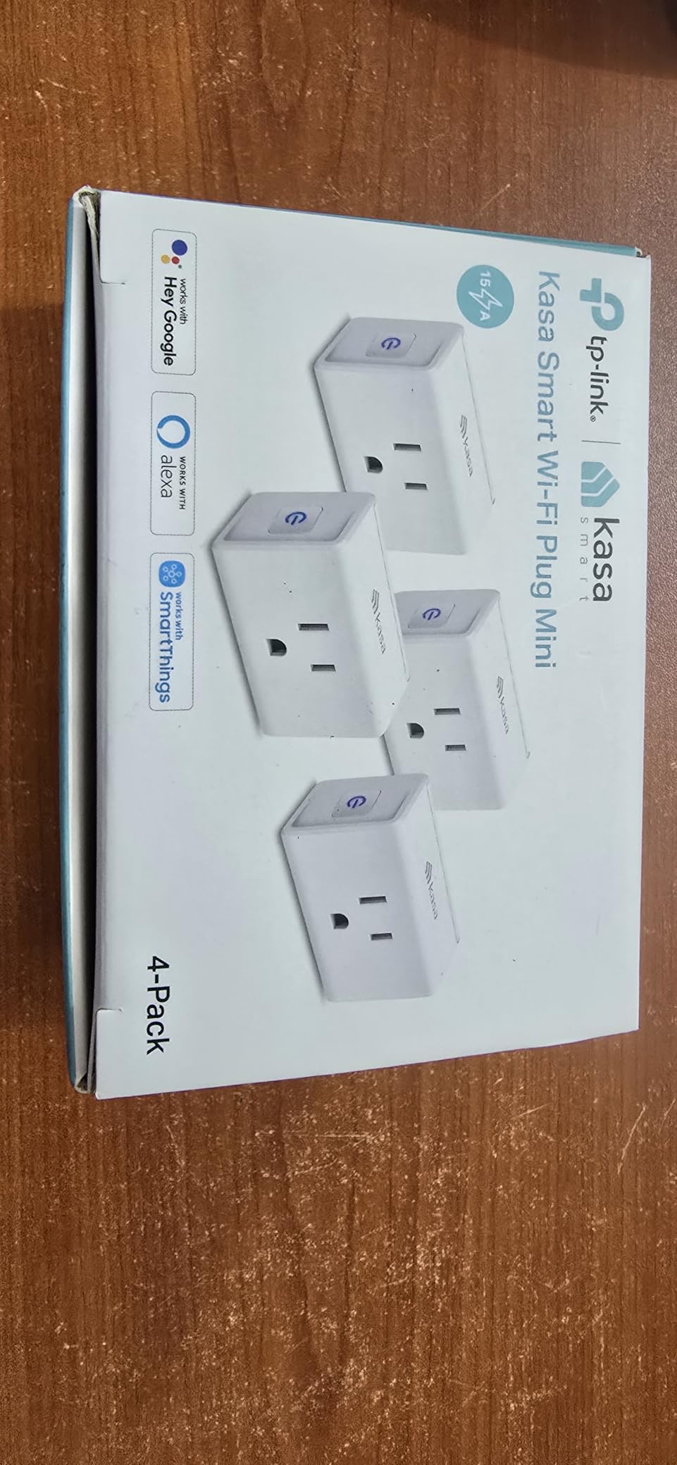 Kasa Smart Plug Mini 15A, Smart Home Wi-Fi Outlet Works with Alexa, Google Home & IFTTT, No Hub Required, UL Certified, 2.4G WiFi Only, 4-Pack(EP10P4) , White - Customer Photo 1