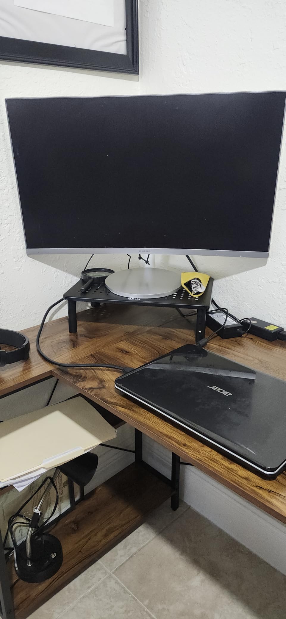 WALI Computer Monitor Stand for Desk, Adjustable Laptop Riser, Desk Monitor Stand Underneath Storage for Office, Home, School Supplies (STT003), 1 Pack, Black - Customer Photo 2