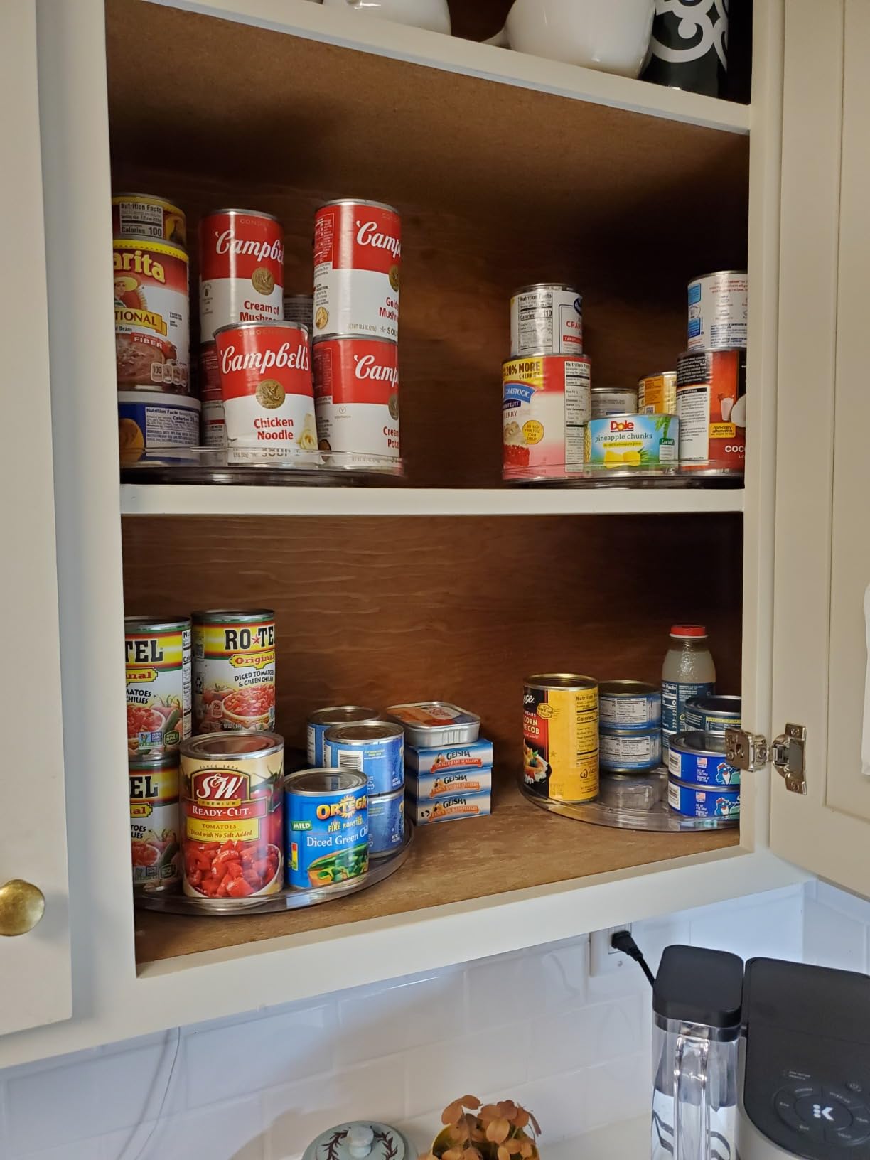 URALFA 2-Pack Lazy Susan Cabinet Organizer, Plastic Rotating Round Lazy Susan Turntable for Cabinet, Pantry, Countertop, Table, Fridge, 10.5 Inch - Customer Photo 2