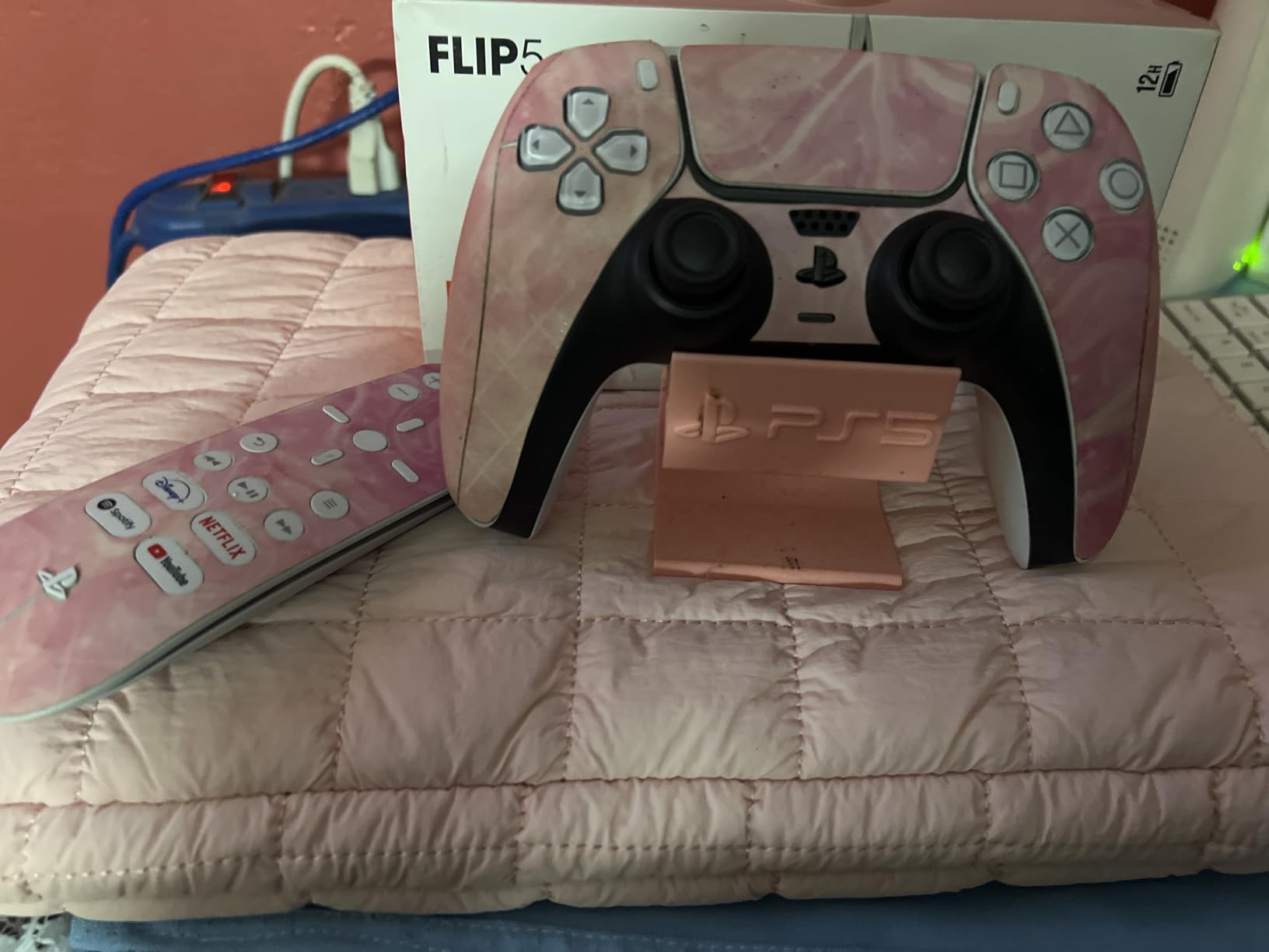 PlayVital Chrome Purple Blue Glossy Full Set Skin Decal for ps5 Console Disc Edition, Sticker for ps5 Vinyl Decal Cover for ps5 Controller & Charging Station & Headset & Media Remote - Customer Photo 1