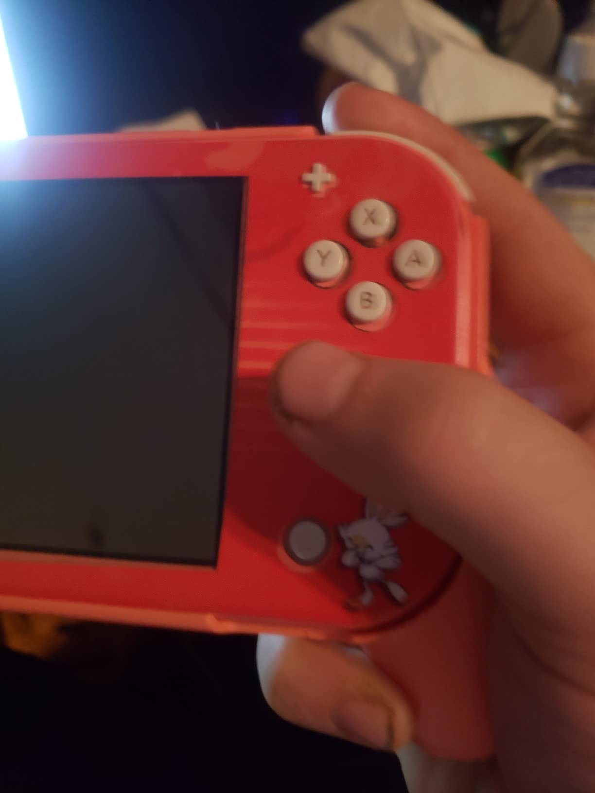 Grip for Nintendo Switch Lite - Ergonomic Non-Slip Handle, Coral Color Match, Easy to Install & Remove - Accessories for Nintendo Switch Lite Console - Customer Photo 1