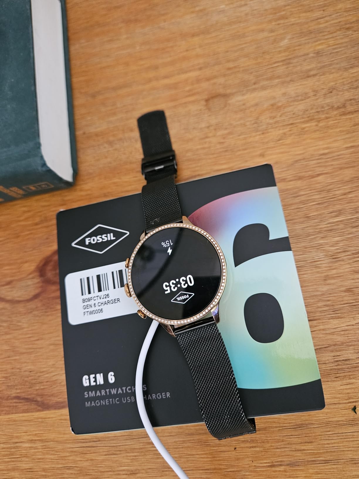 Fossil Men's Gen 6 44mm Stainless Steel and Silicone Touchscreen Smart Watch, Color: Black (Model: FTW4061V) - Customer Photo 2