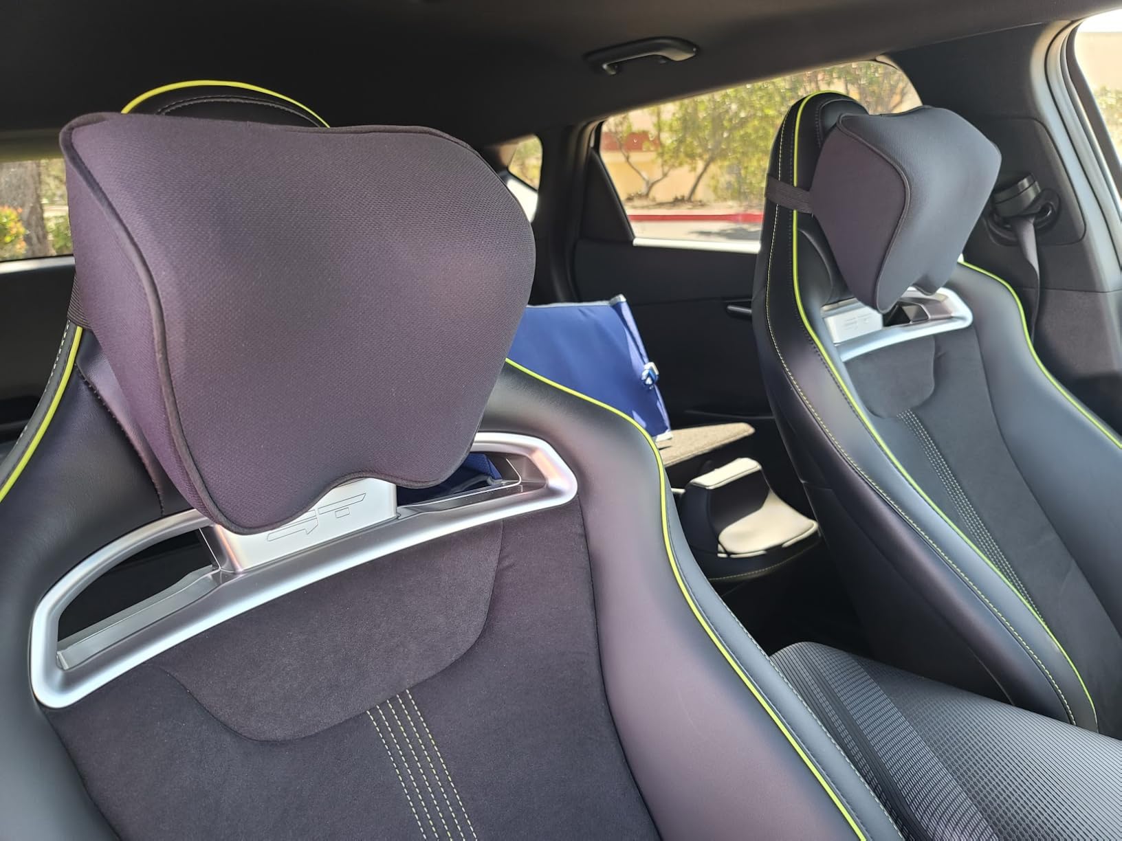 Crofy 2-Pack Car Neck Pillow, Softness Car Headrest Pillow for Driving with Adjustable Strap, 100% Memory Foam and Breathable Removable Cover, Comfortable Ergonomic Design, 4.7 Inches Thick - Customer Photo 1