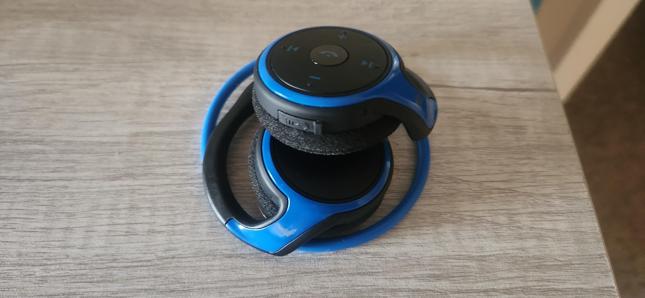 Small Bluetooth Headphones Wrap Around Head - Sports Wireless Headset with Built in Microphone and Crystal-Clear Sound, Foldable and Carried in The Purse, and 12-Hour Battery Life, Black - Customer Photo 2