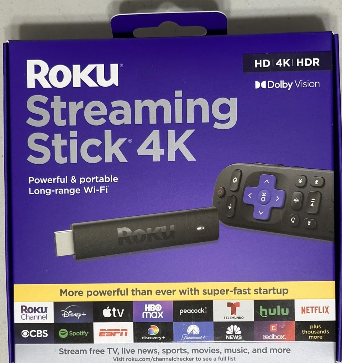 Streaming Stick 4K - HDR & Dolby Vision Roku Streaming Device for TV with Voice Remote & Long-Range Wi-Fi - Free & Live TV - Customer Photo 2