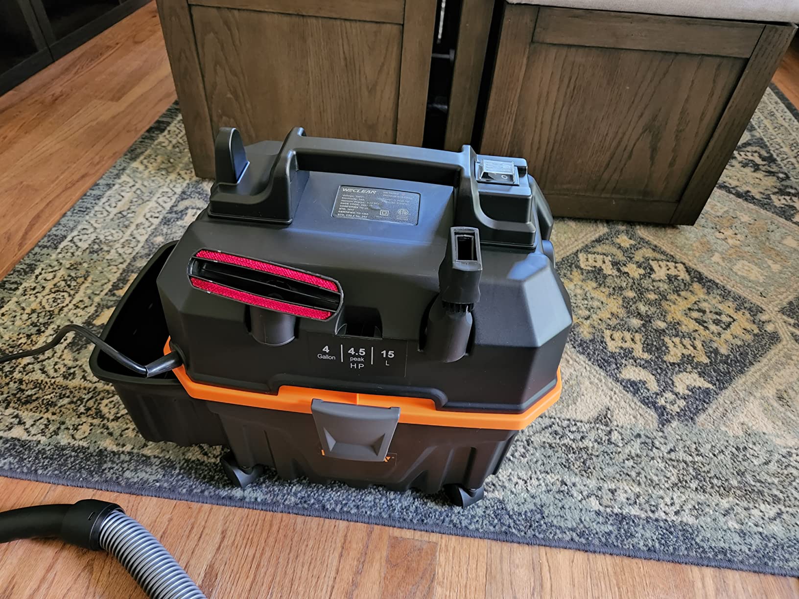 WECLEAN 4 Gallon 5.5 Peak HP Commercial Wet Dry Vacuum Cleaner Shop Vac for Outdoor Patio Wet & Dry Construction Shop Vac with Blower Gift for Father - Customer Photo 1