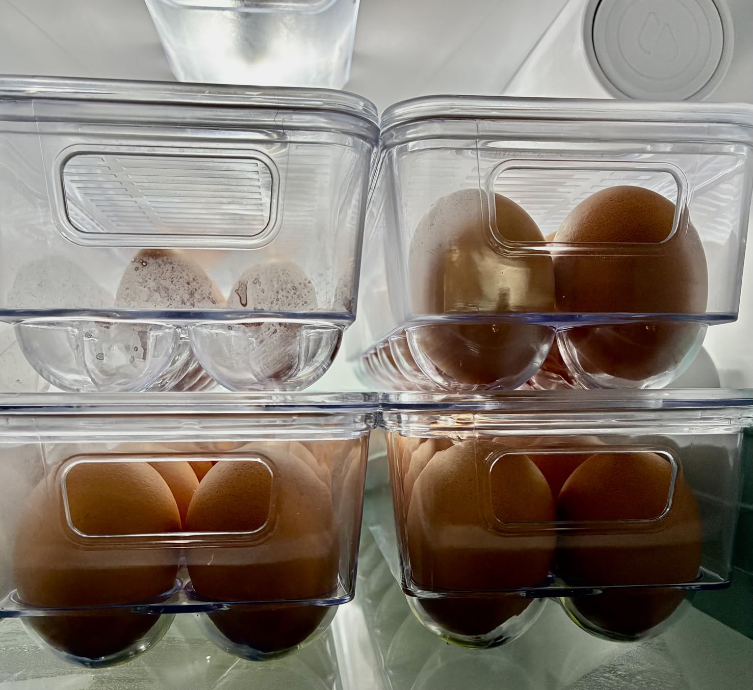 Utopia Home Egg Container With Lid and Handle for Refrigerator Organization- Pack of 2 - Clear Stackable Egg Holder for Kitchen or Pantry Organizers and Storage - Customer Photo 1