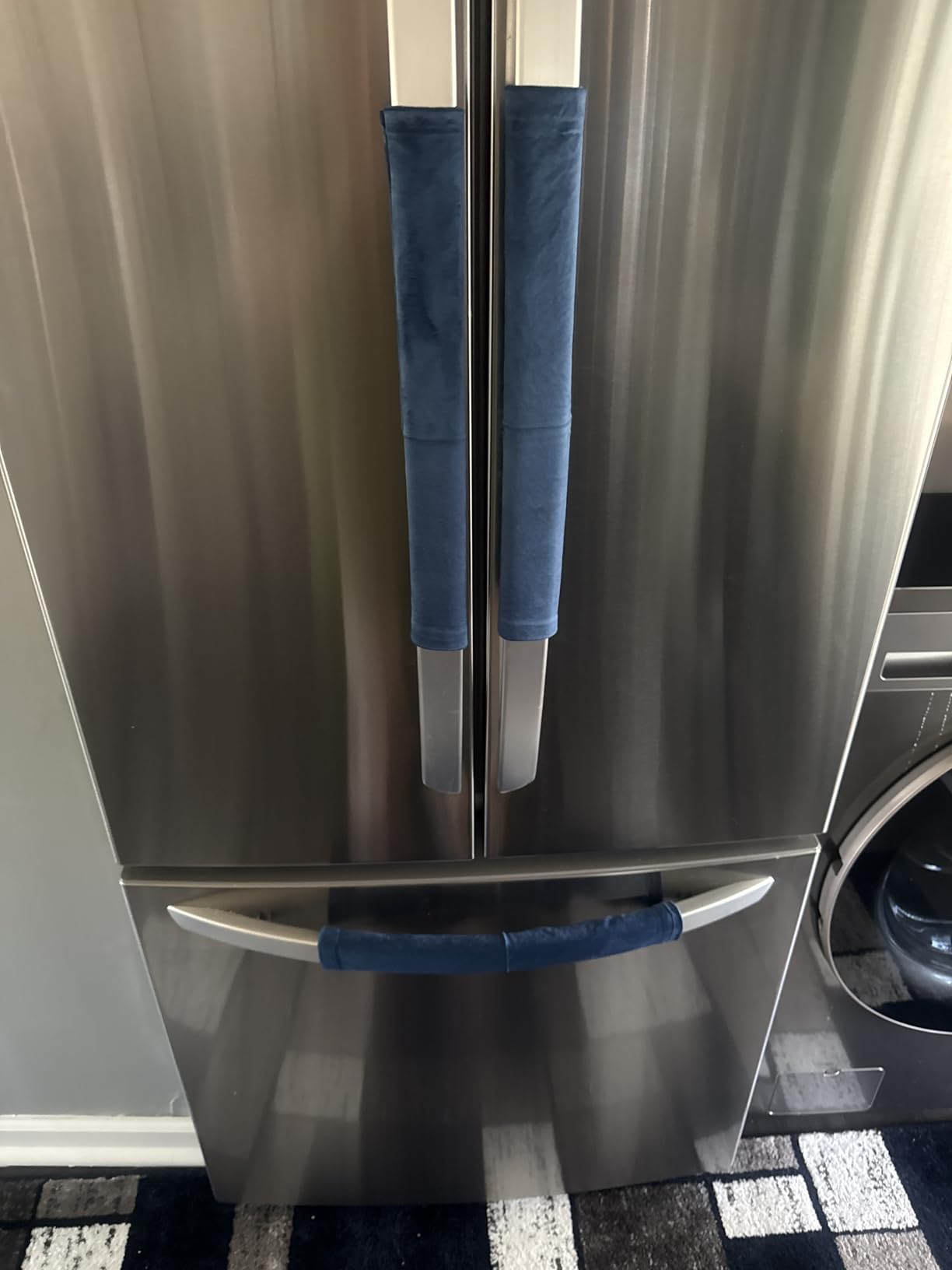 3PCS Refrigerator Door Handle Covers Kitchen Decor Keep Appliance Clean Anti-Static Stains for Fridge Dishwashers Velvet (Grey) - Customer Photo 1