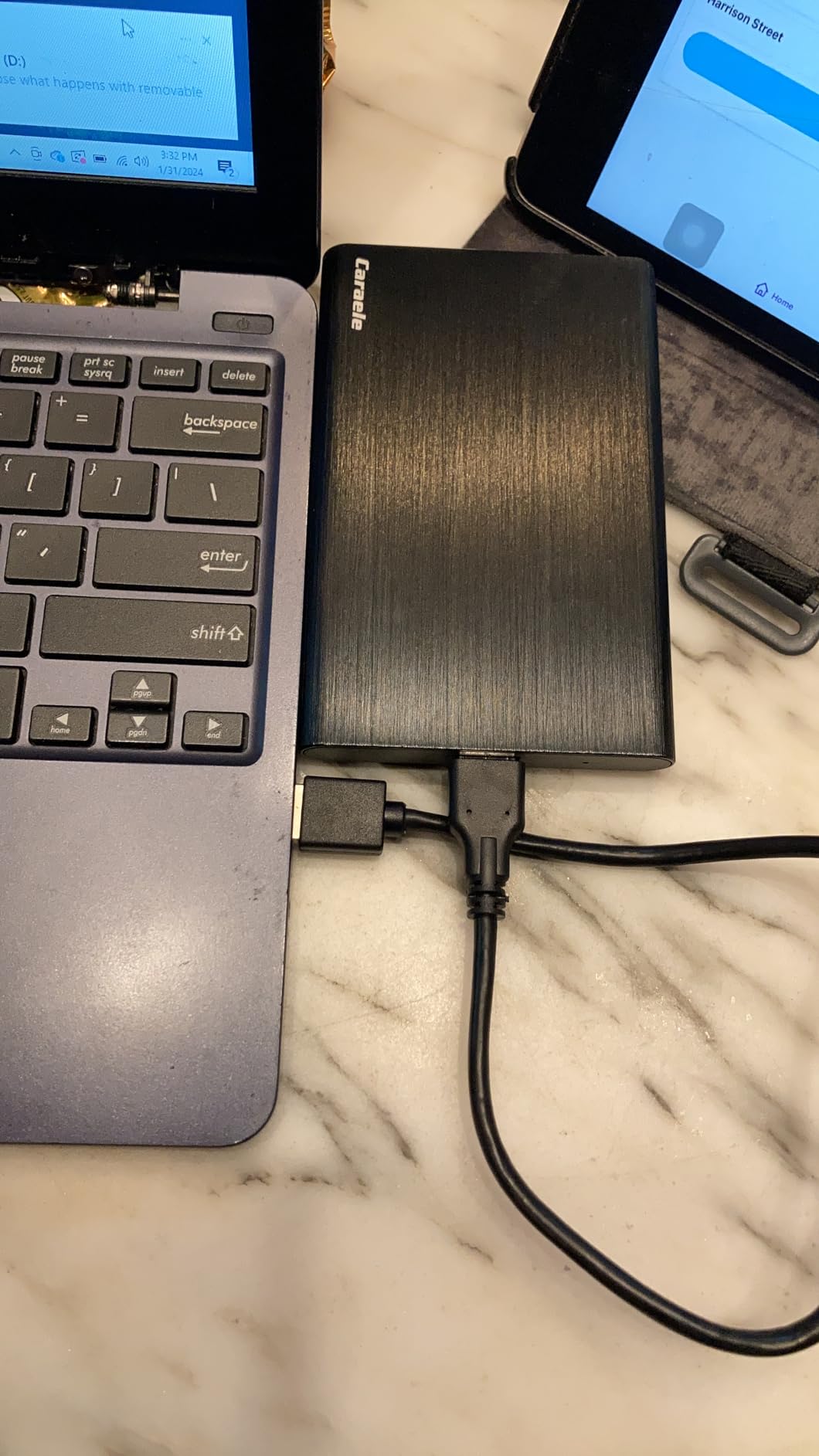 500GB Ultra Slim Portable External Hard Drive USB3.0 HDD Storage Compatible for PC, Desktop, Laptop, MacBook, Chromebook, Xbox One, Xbox 360, PS4 (Black) - Customer Photo 2