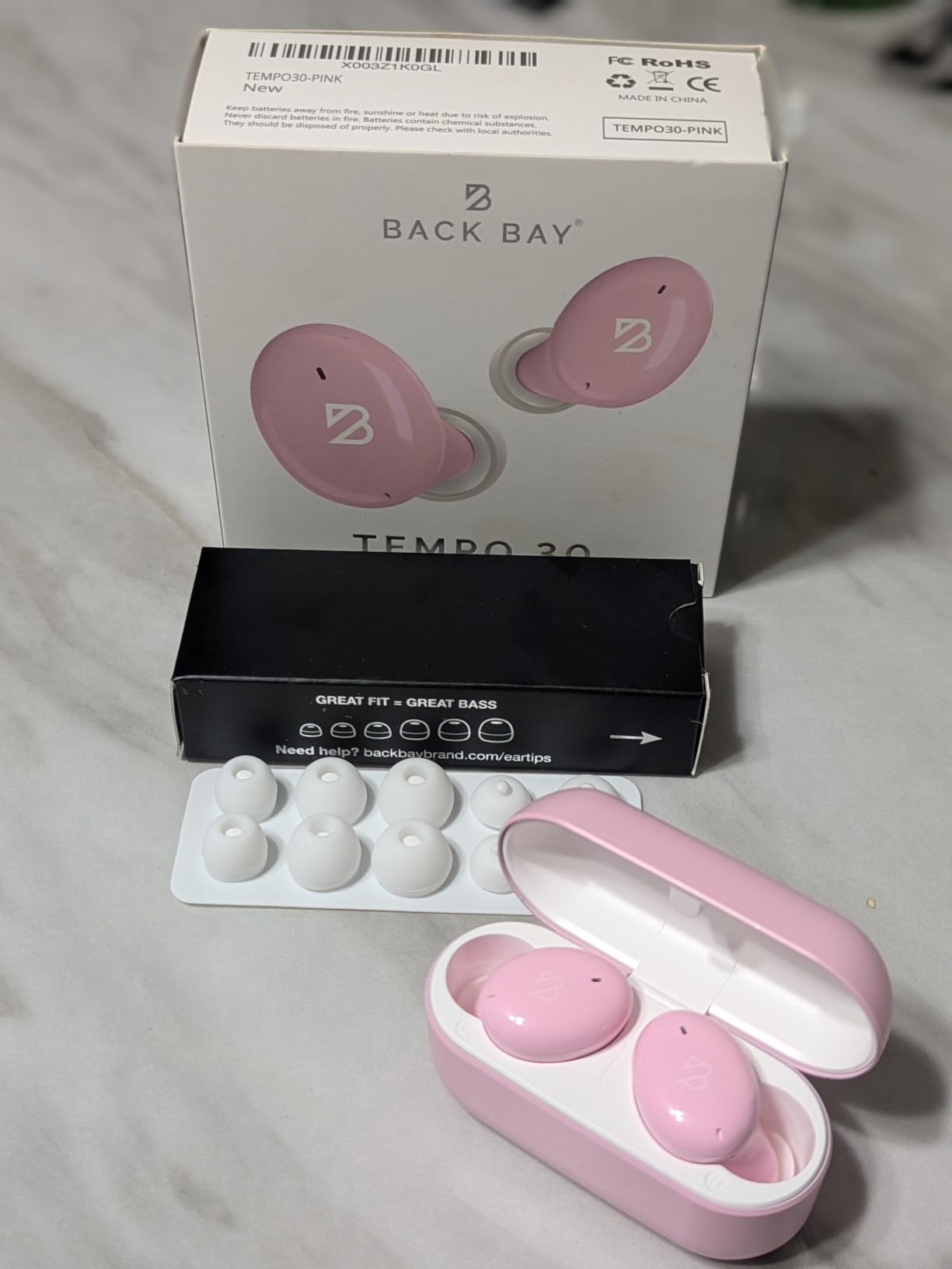 Tempo 30 Wireless Earbuds for Small Ears - Award-Winning Sound, Sweatproof Bluetooth Earbuds, Comfortable Bluetooth Ear Buds for Women, Pink Earphones Small Ear Canals, Long Battery Headphones Customer Review Tempo 30 Wireless Earbuds for Small Ears - Award-Winning Sound, Sweatproof Bluetooth Earbuds, Comfortable Bluetooth Ear Buds for Women, Pink Earphones Small Ear Canals, Long Battery Headphones - Customer Photo 1