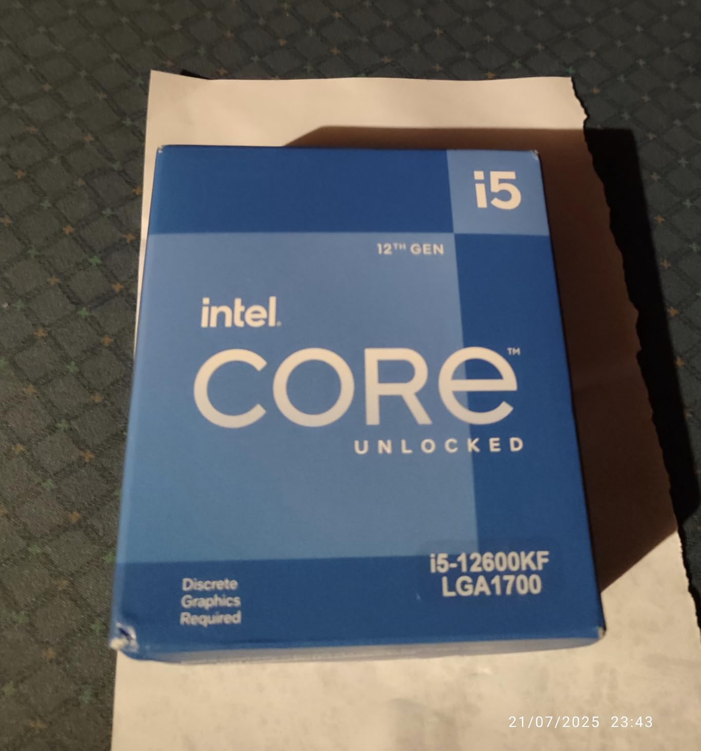 Intel Core i5-12600KF Desktop Processor 10 (6P+4E) Cores up to 4.9 GHz Unlocked LGA1700 600 Series Chipset 125W Customer Review Intel Core i5-12600KF Desktop Processor 10 (6P+4E) Cores up to 4.9 GHz Unlocked LGA1700 600 Series Chipset 125W - Customer Photo 5