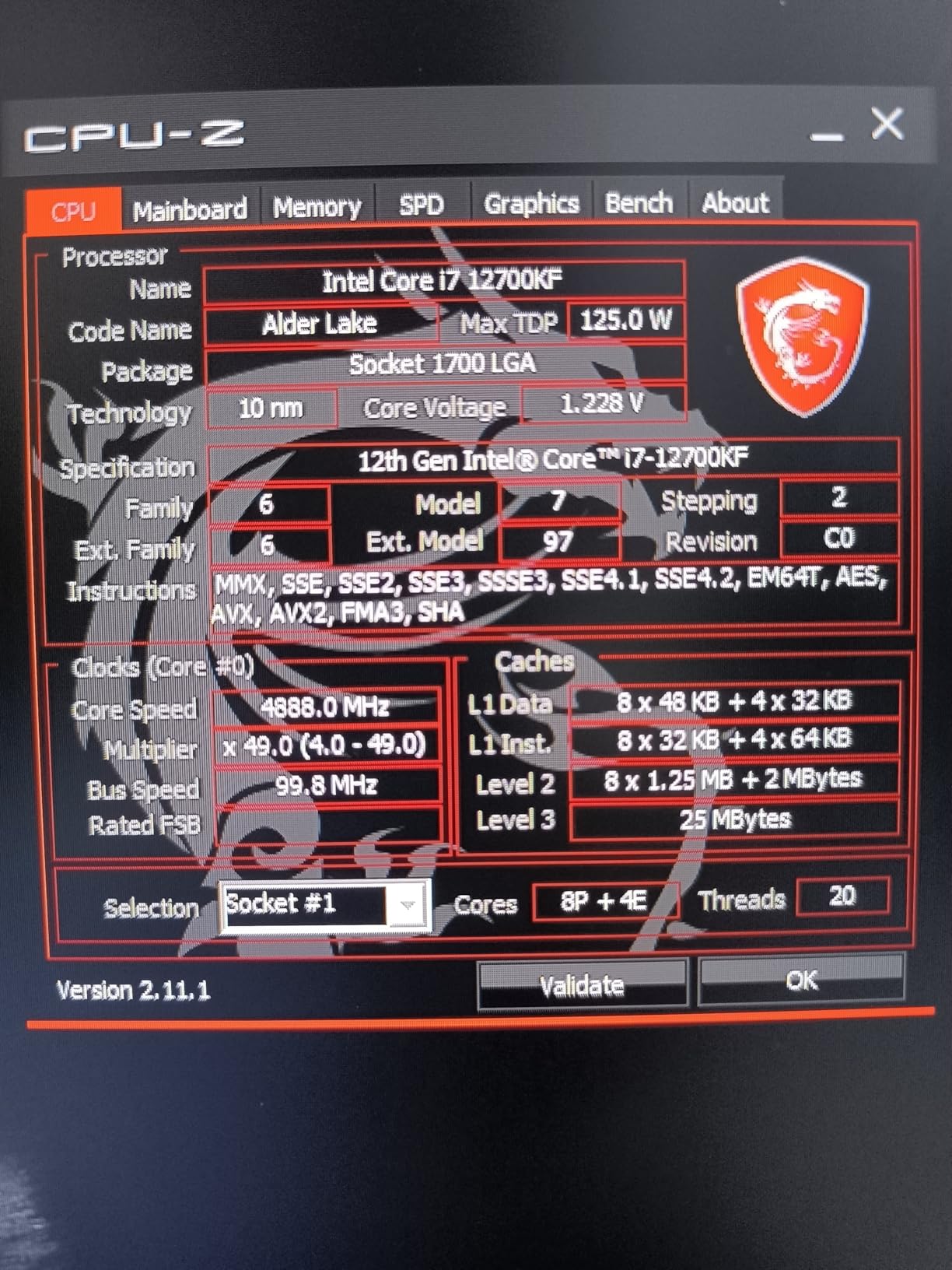 Intel Core i7-12700KF Desktop Processor 12 (8P+4E) Cores up to 5.0 GHz Unlocked - Customer Photo 3