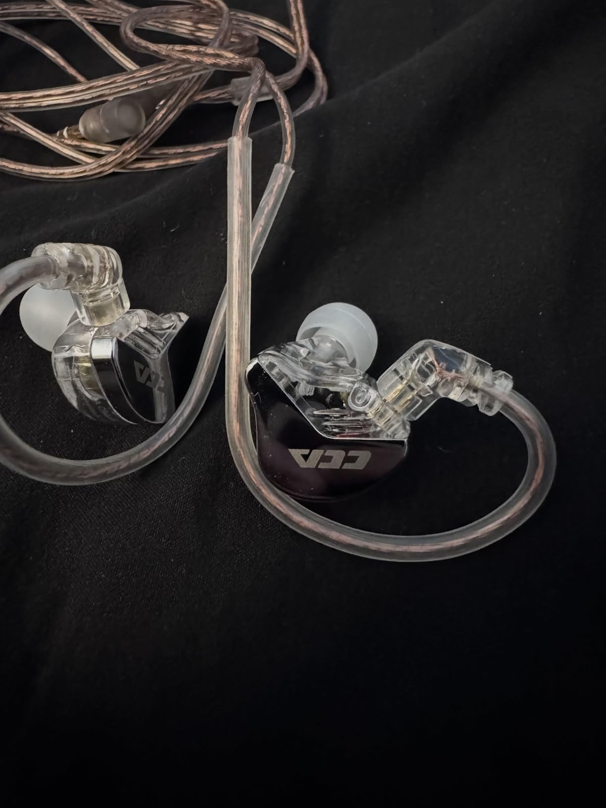 CCA CRA in Ear Monitor Headphones, Ultra-Thin Diaphragm Dynamic Driver IEM Earphones, Clear Sound & Deep Bass, Wired Gaming Earbuds with Tangle-Free Detachable Cable for Singer Musicians Drummers DJ - Customer Photo 2