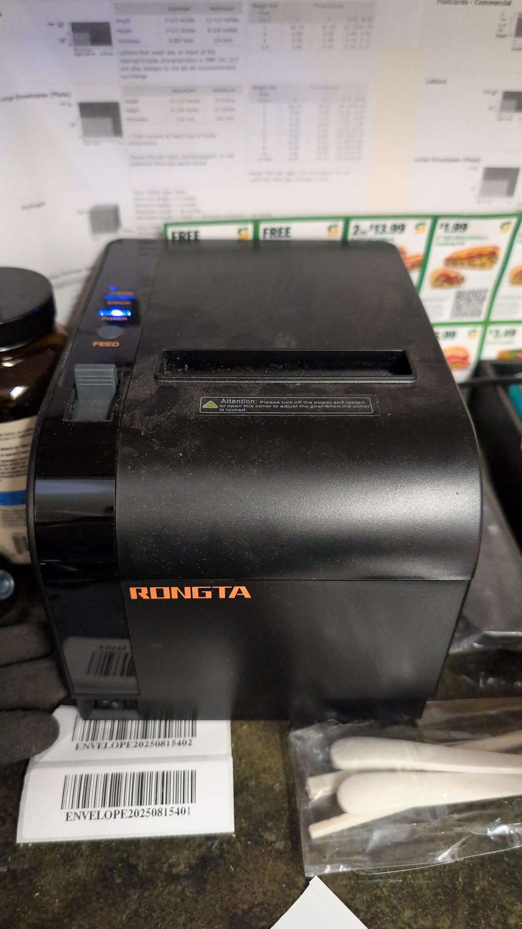 Rongta Thermal Receipt Printer, 80mm Receipt Printers, Thermal Pos Printer with Auto Cutter Support Cash Drawer,USB Serial Ethernet Support ESC/POS, Compatible with Windows/Mac/Linux - Customer Photo 1