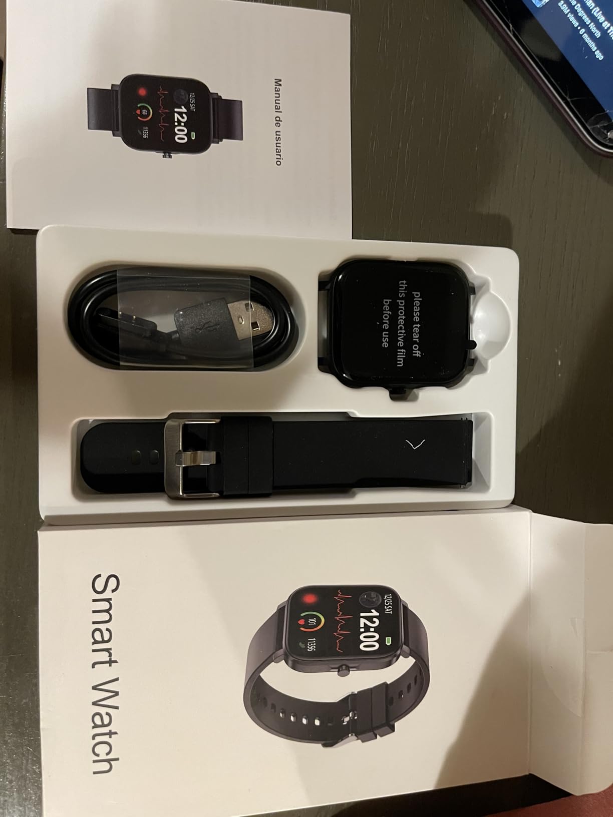 Smart Watch for Men Women Compatible with iPhone Samsung Android Phone 1.83 inch Full Touch Screen IP68 Waterproof Bluetooh Fitness Tracker Heart Rate/Sleep Monitor, Black - Customer Photo 1