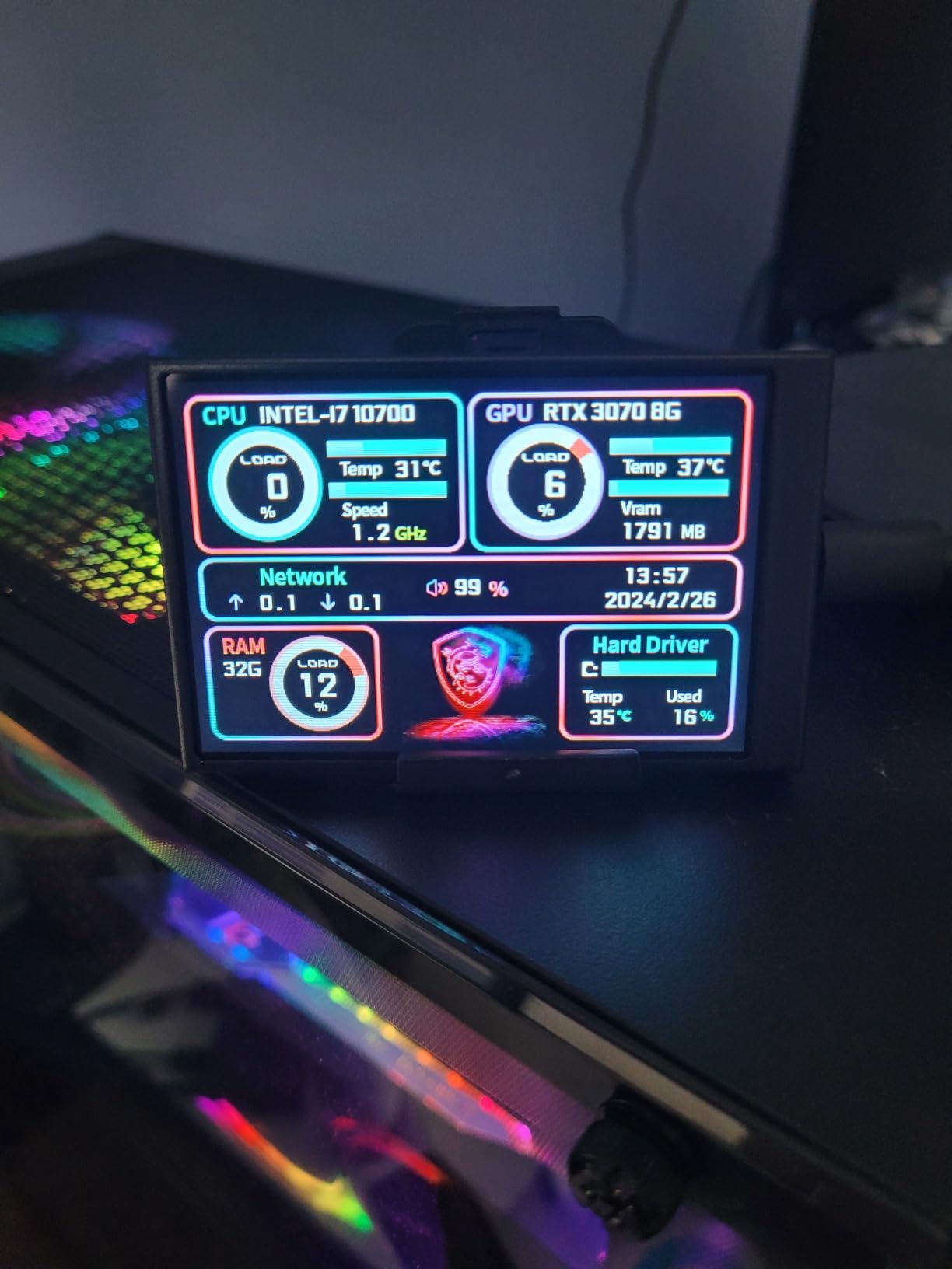 EDIY 3.5 inch IPS USB Mini Screen AIDA64 PC CPU RAM HDD Data Monitor Computer Temperature Display Type-C Sub Screen - Customer Photo 1