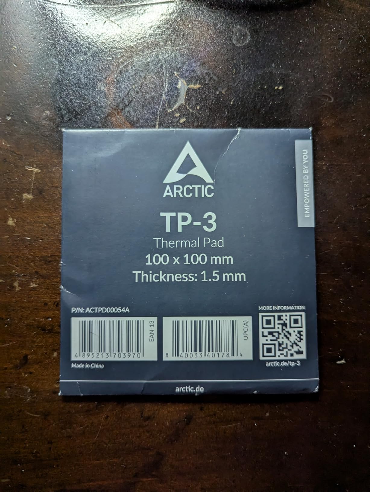 ARCTIC TP-3: Premium Performance Thermal Pad, 100 x 100 x 1.5 mm (Stackable to 2.0 mm Without Performance Loss), 1 Piece - High Performance, Particularly Soft, Ideal Gap Filler, Bridging Gaps - Customer Photo 2