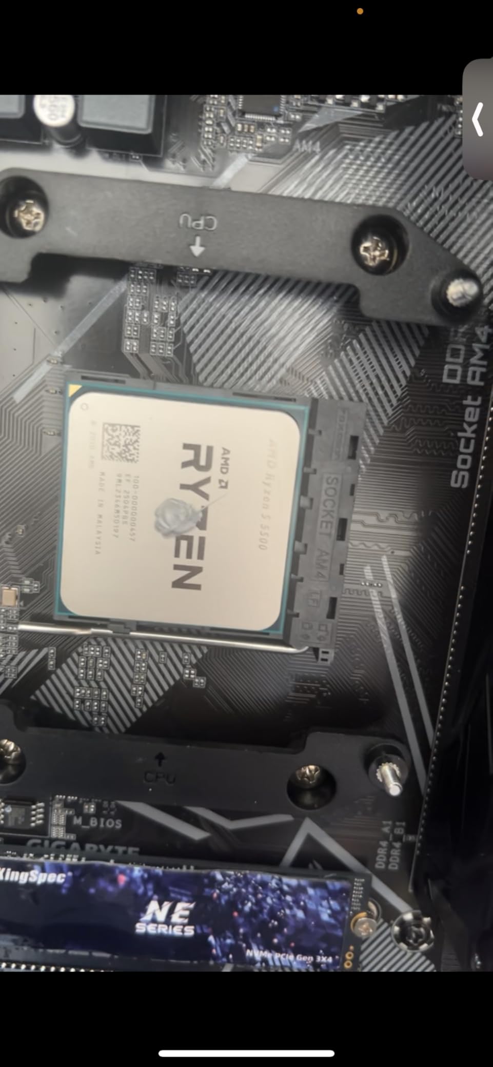 AMD Ryzen 5 5500 6-Core, 12-Thread Unlocked Desktop Processor with Wraith Stealth Cooler - Customer Photo 2