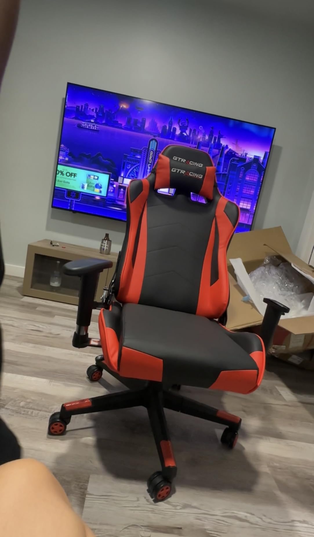 GTRACING Gaming Chair Racing Office Computer Ergonomic Video Game Chair Backrest and Seat Height Adjustable Swivel Recliner with Headrest and Lumbar Pillow Esports Chair (Red) Customer Review GTRACING Gaming Chair Racing Office Computer Ergonomic Video Game Chair Backrest and Seat Height Adjustable Swivel Recliner with Headrest and Lumbar Pillow Esports Chair (Red) - Customer Photo 1