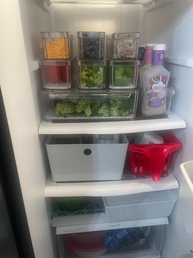 Pomeat 10 Pack Fridge Organizer, Stackable Refrigerator Bins with Lids, BPA-Free Produce Fruit Storage Containers for Fridge, Clear for Food, Drinks, Vegetable - Customer Photo 2