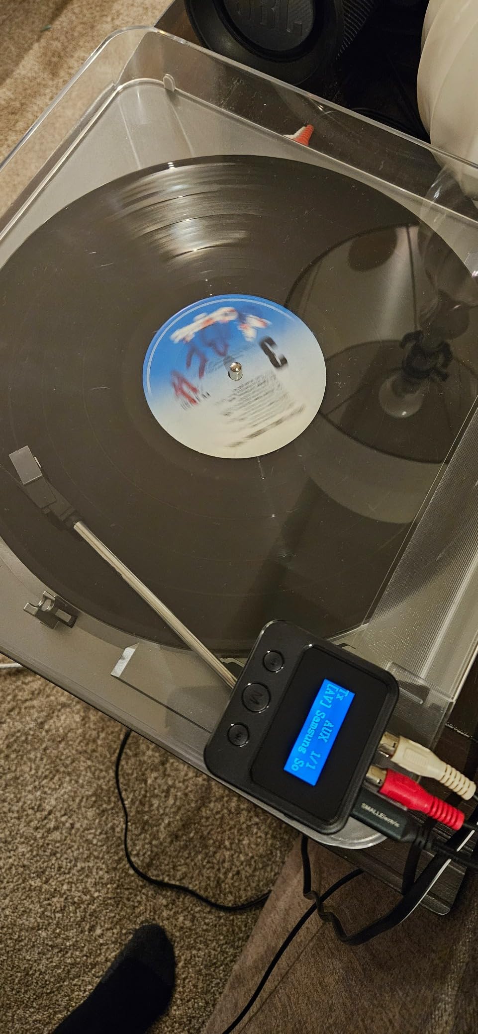 Bluetooth Transmitter Receiver for TV, Audio Adapter for Home Stereo with RCA 3.5mm AUX & Display, Bluetooth Transmitter for Headphones/Speakers/Airplane/Home Theater/PC/Car, TF Card Output - Customer Photo 1