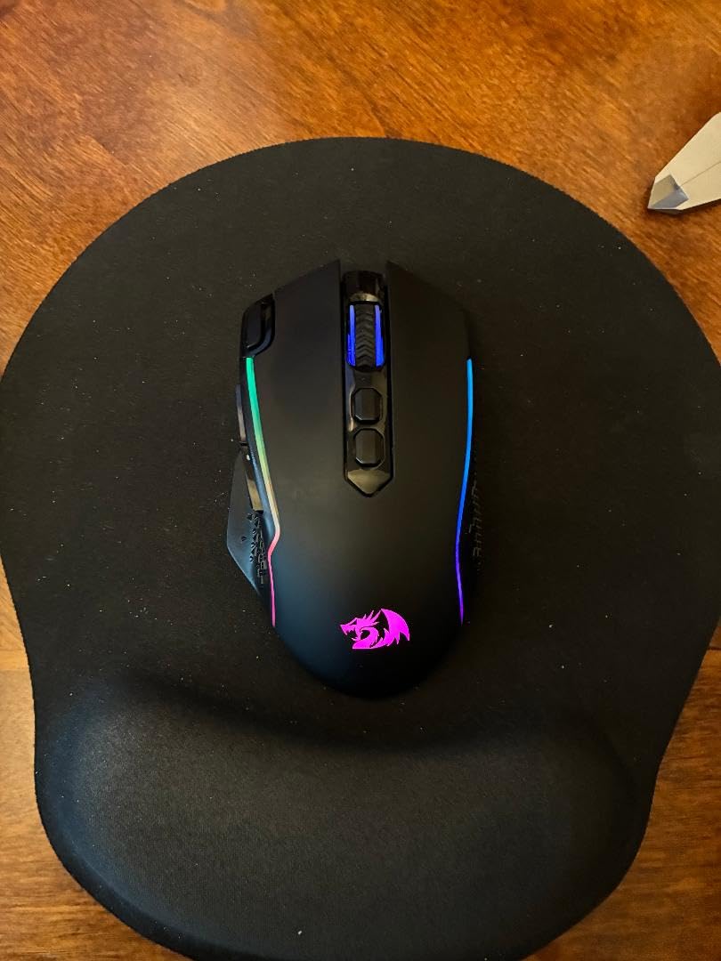 Redragon M810 Pro Wireless Gaming Mouse, 10000 DPI Wired/Wireless Gamer Mouse w/Rapid Fire Key, 8 Macro Buttons, 45-Hour Reliable Power Capacity and RGB Backlit for PC/Mac/Laptop - Customer Photo 1