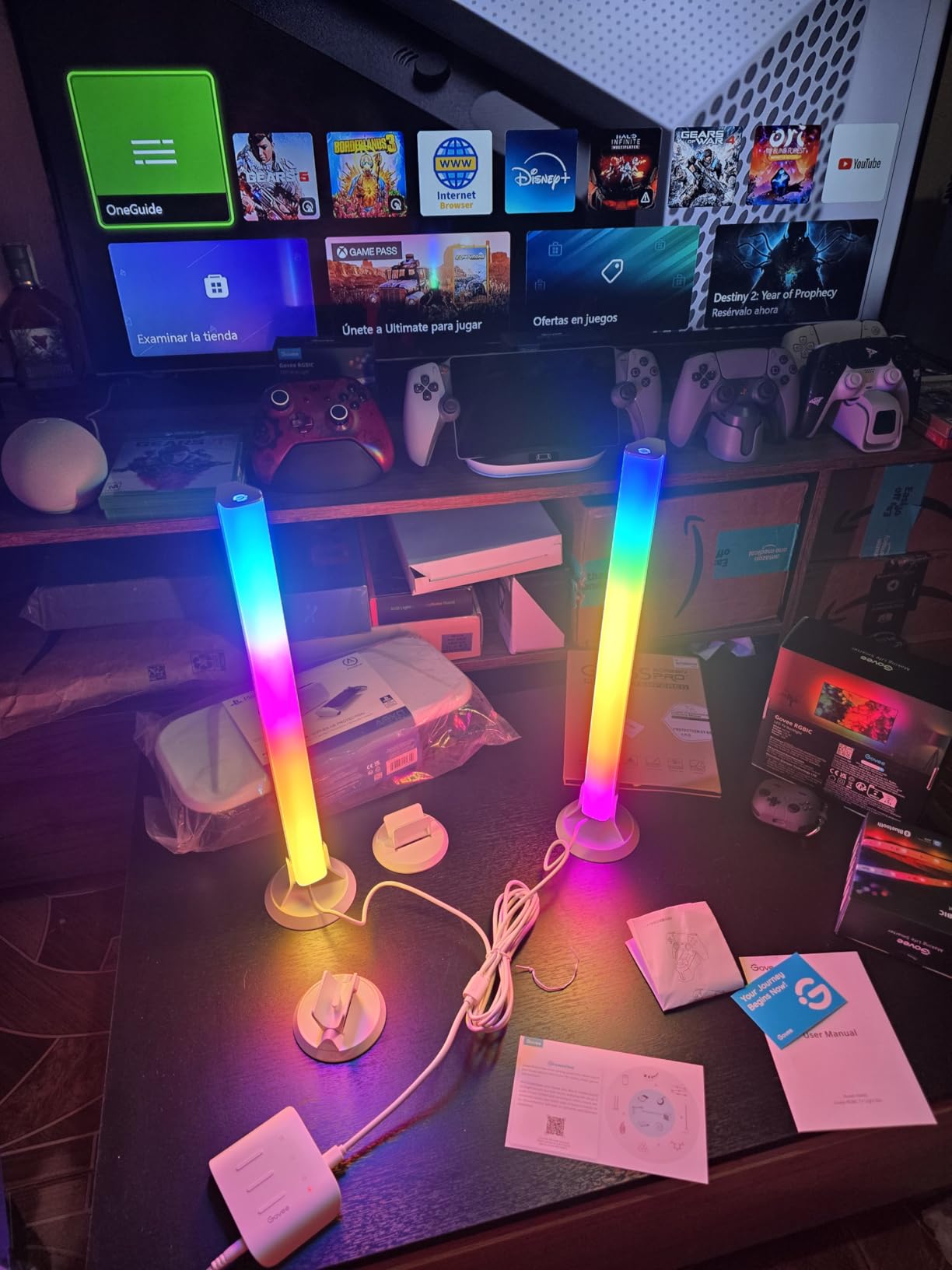 Govee RGBIC Light Bars, 15 Inches WiFi TV Backlight Suitable for 45-70 inch TVs, Smart Light Bars with Multiple Placement Options, Work with Alexa and Google Assistant, Black - Customer Photo 2