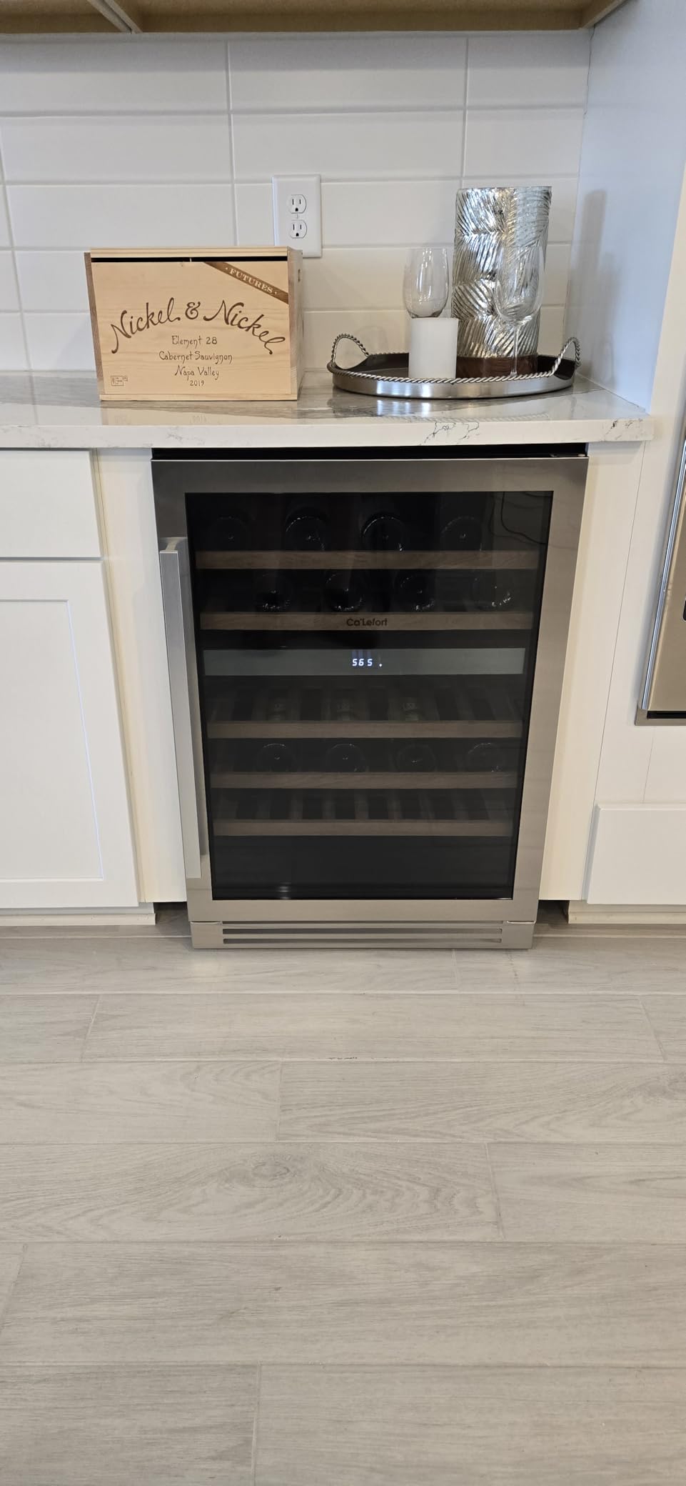 Ca'Lefort 15 Inch Wine Fridge, 33 Bottle Wine Cooler Refrigerator, 40-65°F Wine Refrigerator Glass Door, 3 LED Wine Fridge, Built-in or Freestanding Wine Fridge for Home/Bar/Kitchen (3.0 cu.ft) - Customer Photo 1