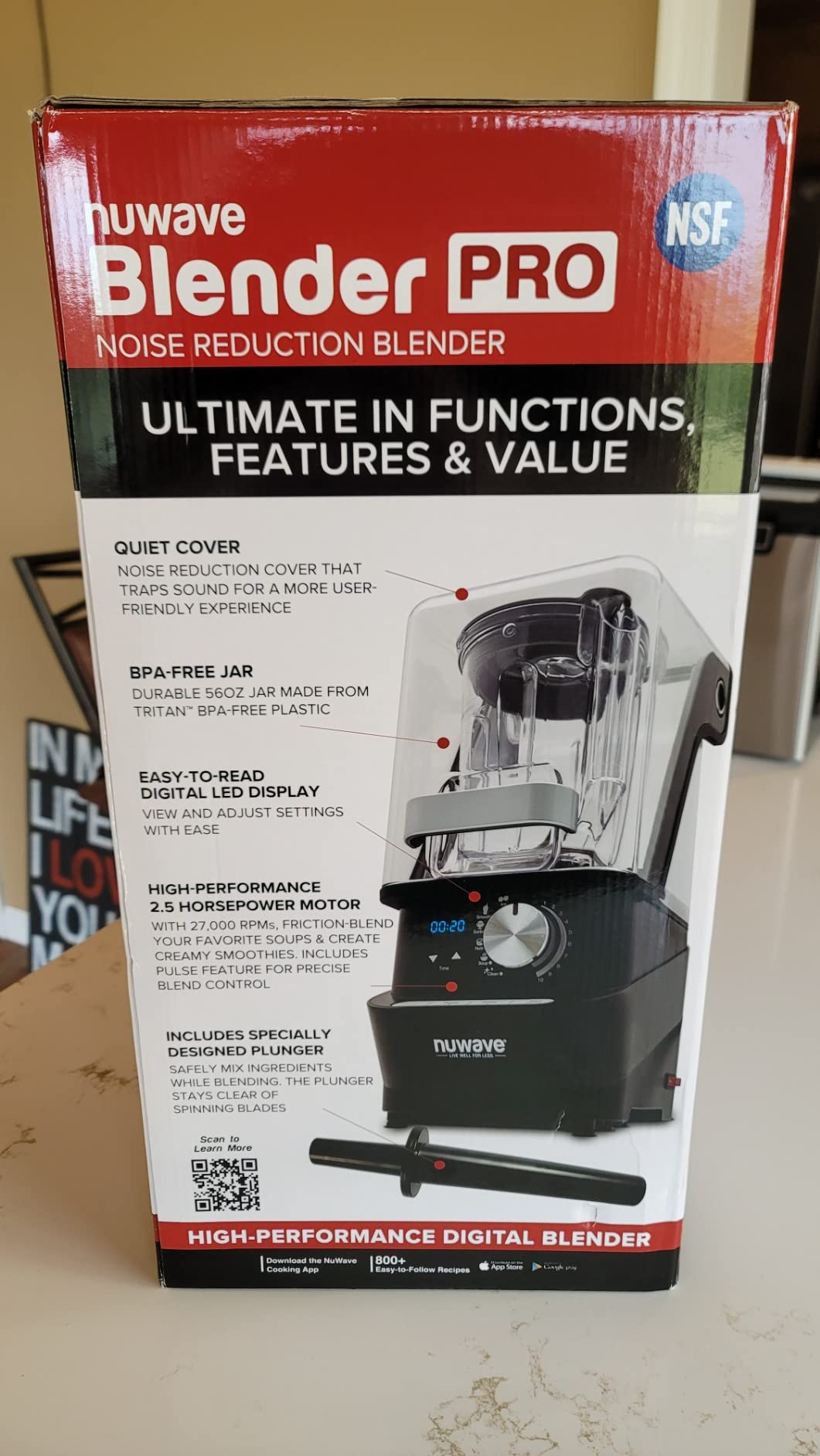 Nuwave Infinity Noise Reduction Blender, Sealed Sound Enclosure, Professional Grade, Digital Controls, 56oz Tritan Jar, Laser-Cut Stainless-Steel -Blades & Heavy-Duty Metal Gears - Customer Photo 1