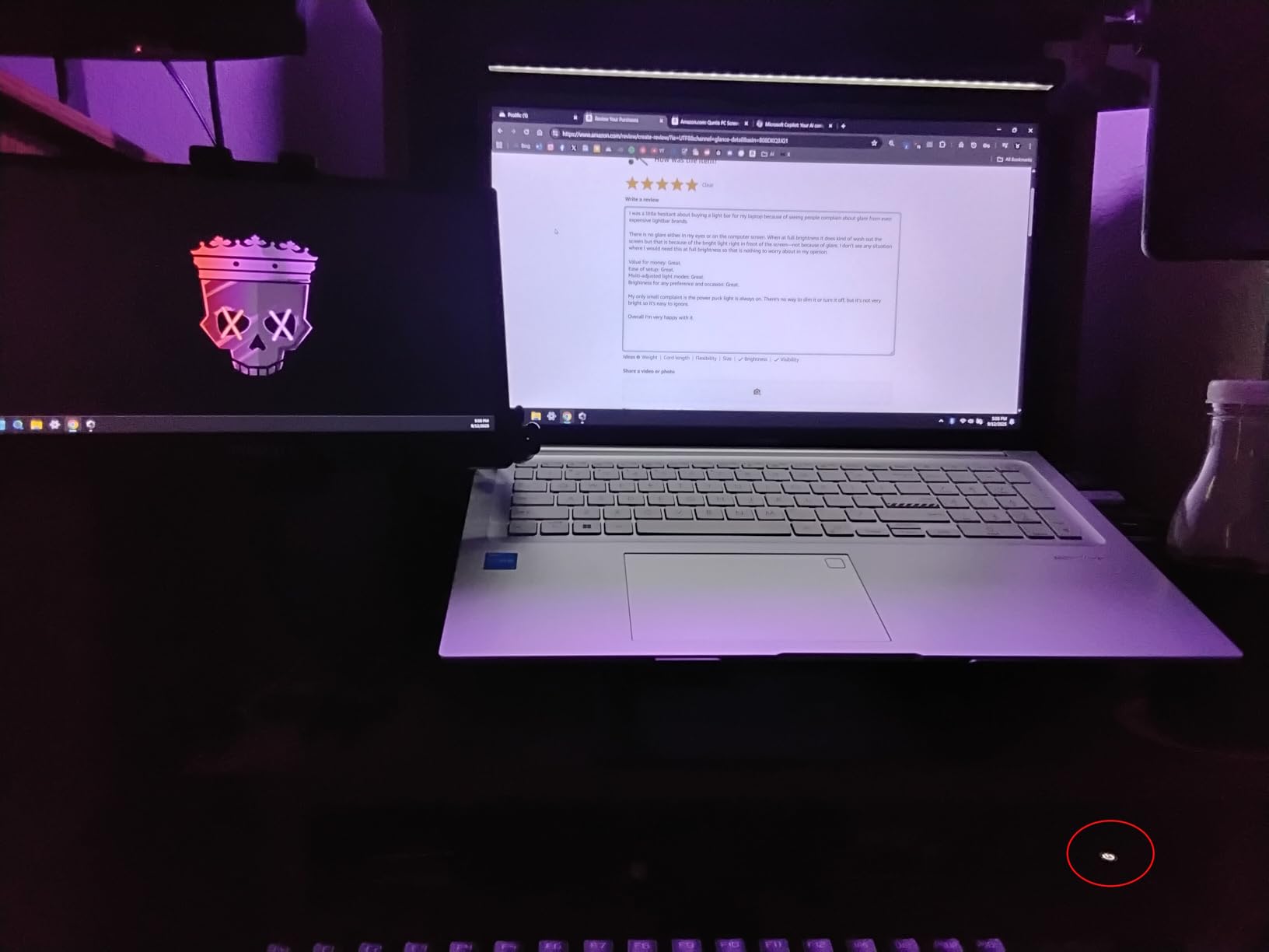 Quntis Monitor Light Bar PRO+ with Remote Control, Fit for Curved/Flat Monitor, Eye-Care USB Computer Lamp Dimmable Screen Light Bar with Auto-Dimming, No Glare Home Office Gaming Desk Lamp - Customer Photo 1