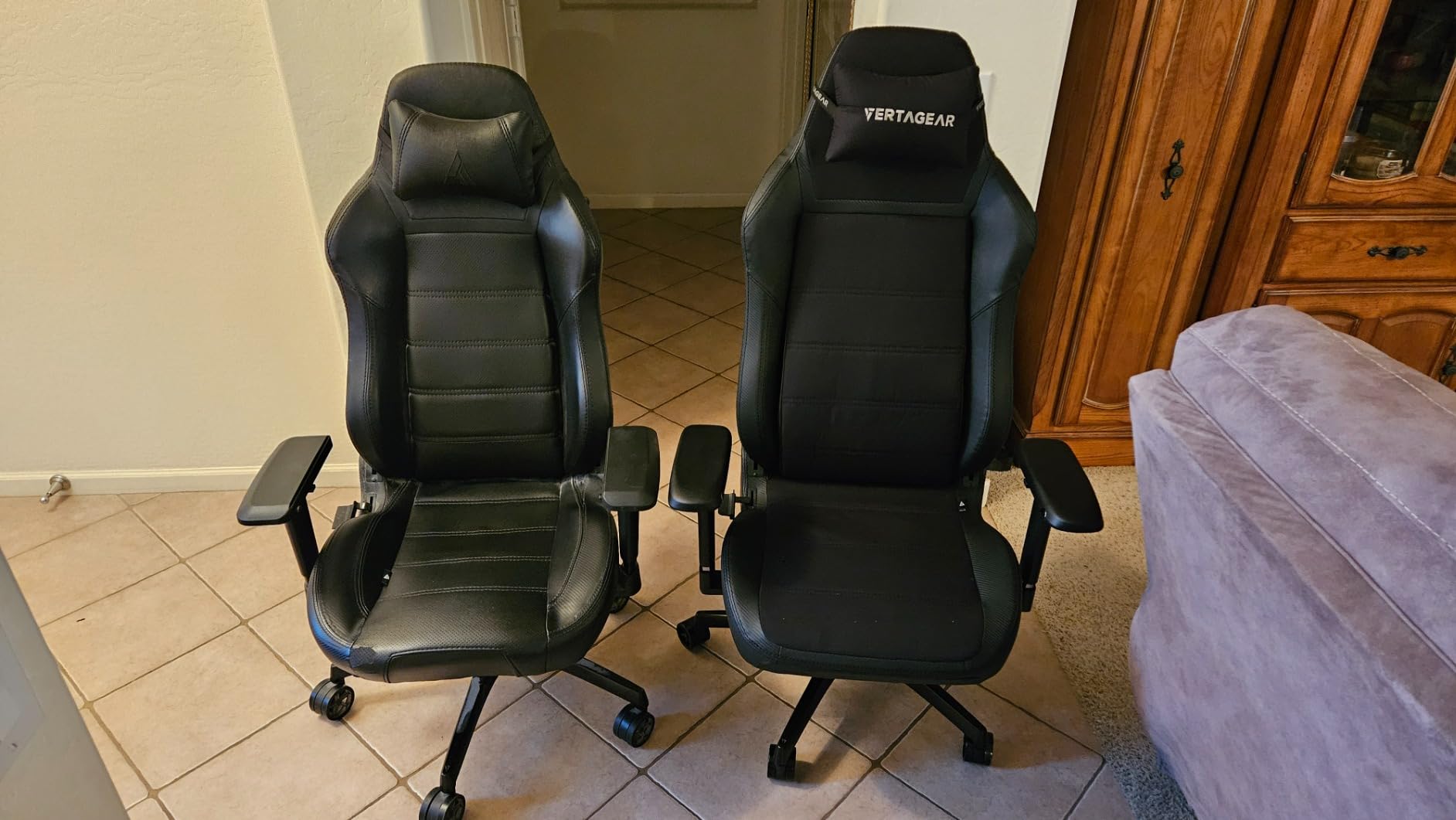 VERTAGEAR PL6800 Ergonomic Big & Tall Gaming Chair Featuring ContourMax Lumbar & VertaAir Seat Systems - Black/White - Customer Photo 1